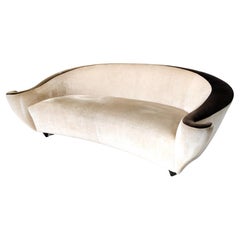 Fairy-Tale Kidney Bean Beige Velvet Sofa by Roberto Ventura, Italy