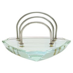 Accesorios de escritorio - Portacartas de cristal aguamarina atr. a Fontana Arte, Italia