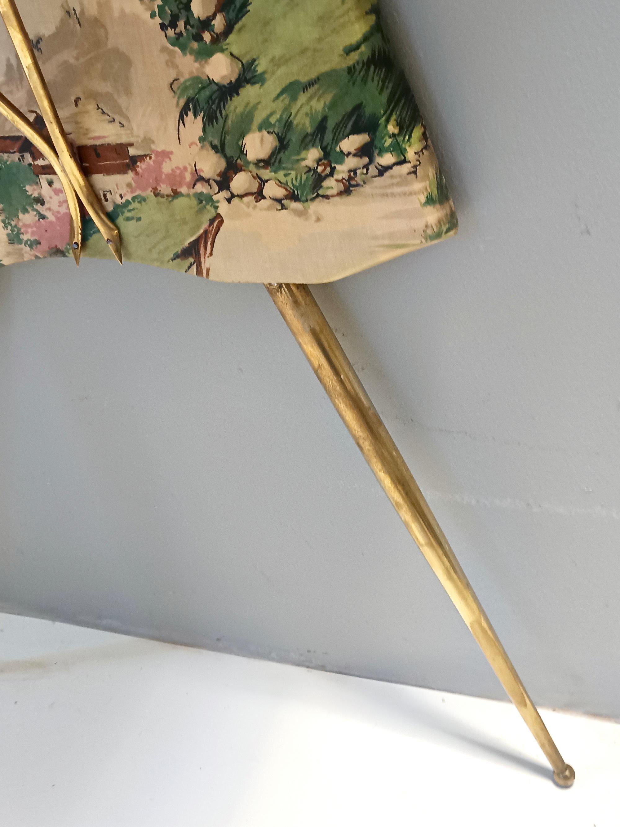 Unusual Ebonized Beech and Patterned Fabric Console Table with a Drawer, Italy For Sale 3