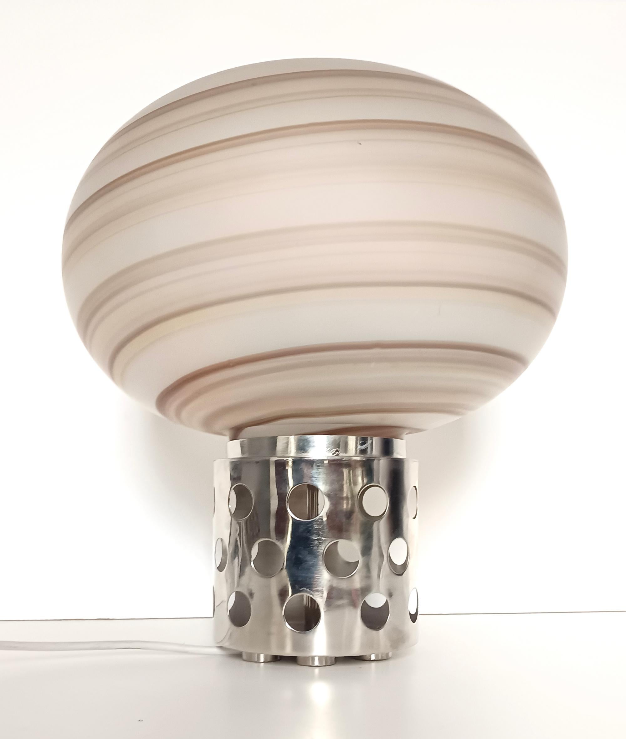 Buriné Lampe de table en verre de Murano Brown par Sabattini et Diaz de Santillana pour VeArt en vente