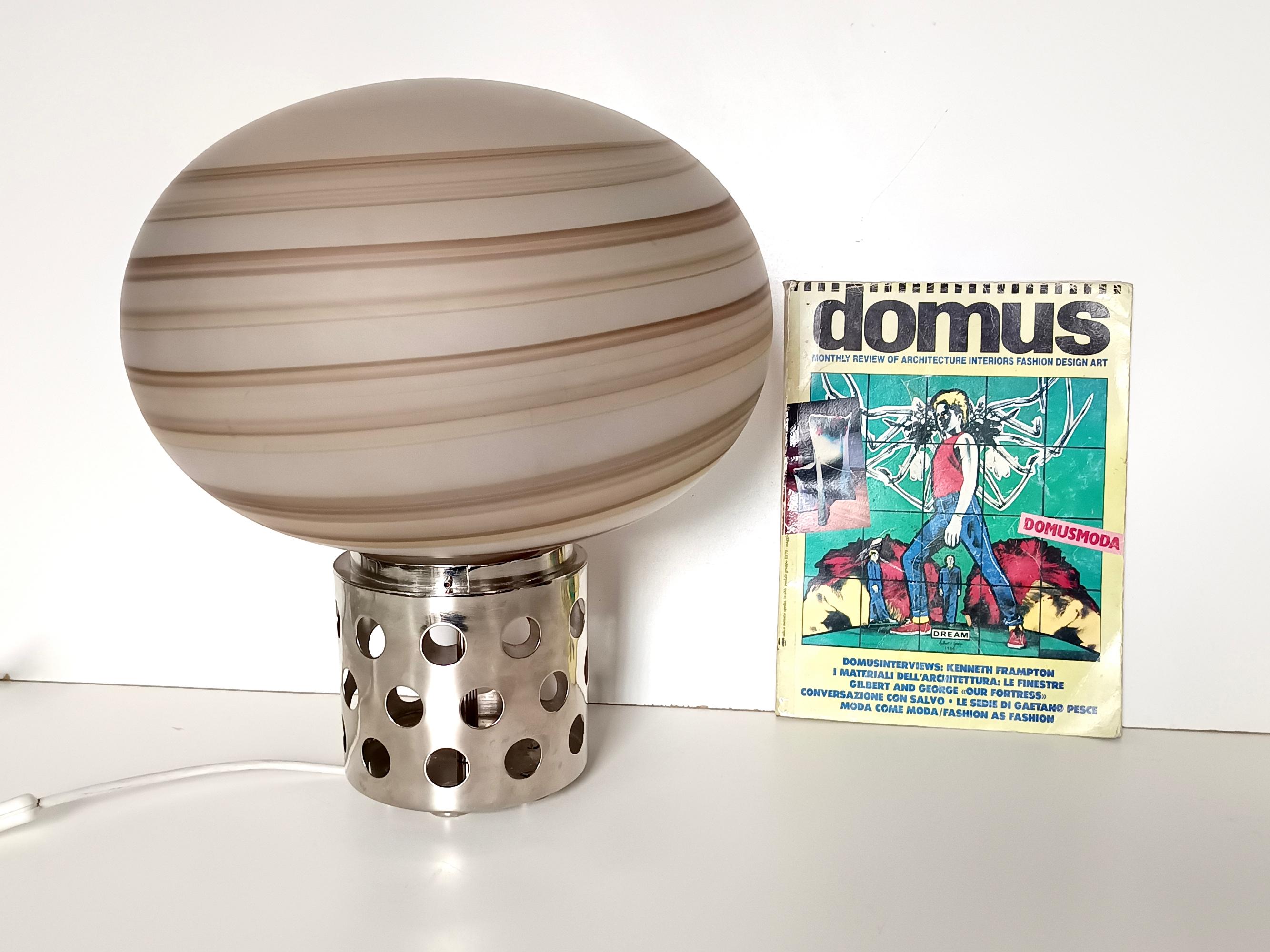 Postmoderne Lampe de table en verre de Murano Brown par Sabattini et Diaz de Santillana pour VeArt en vente