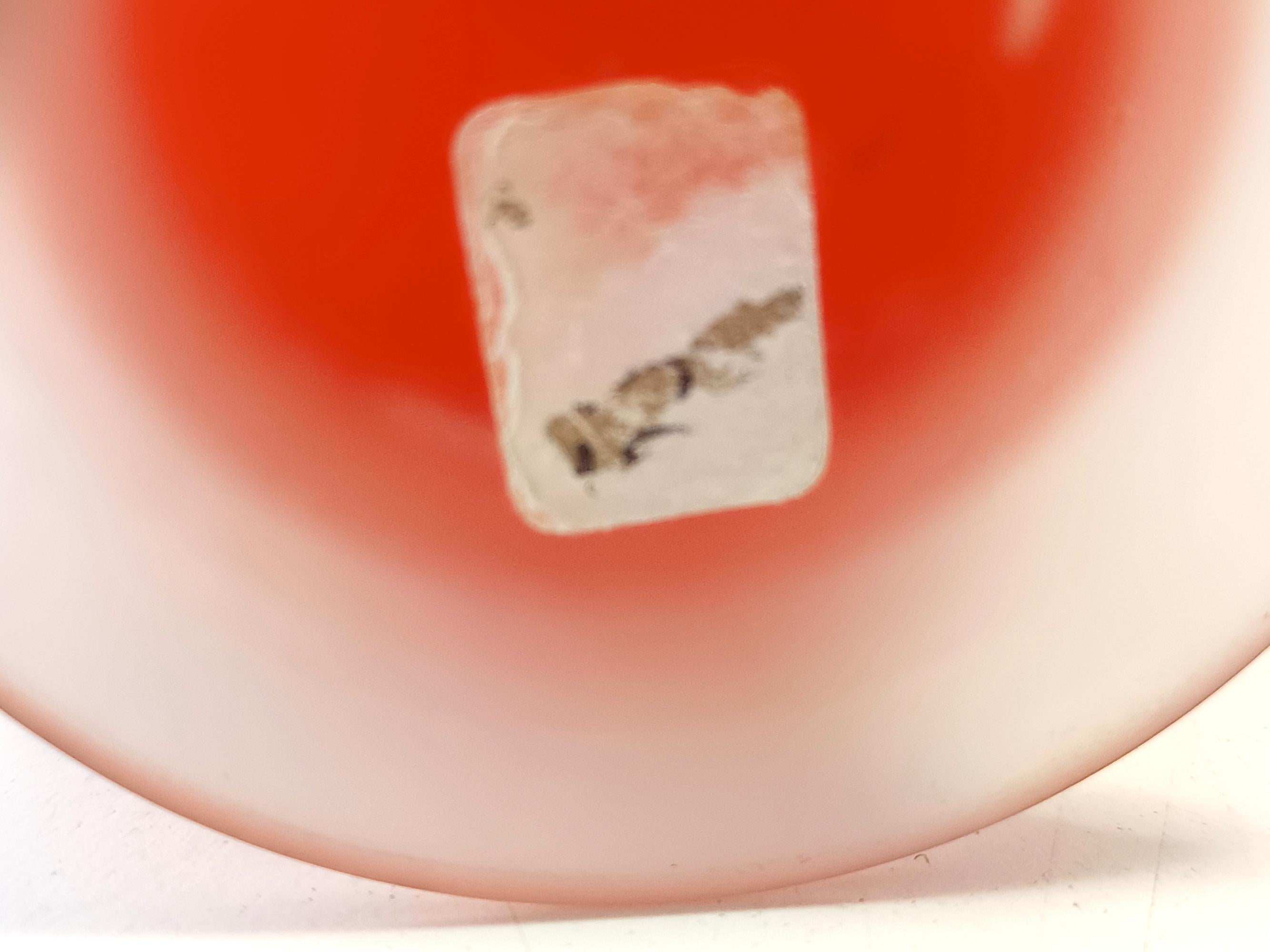 Vetro soffiato Vaso per tulipani in vetro soffiato e acidato arancione di Carlo Moretti, Italia in vendita