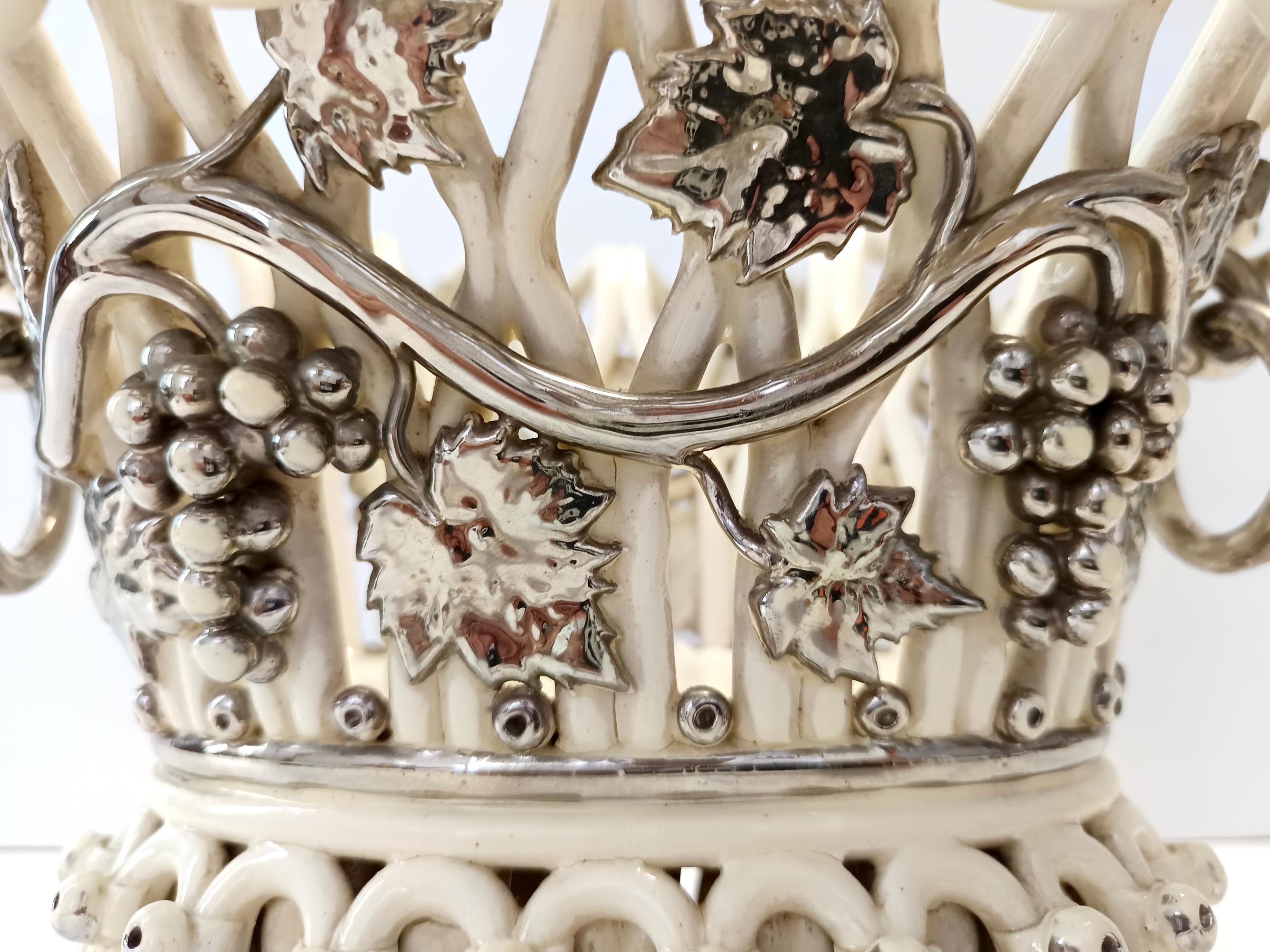 Coupe à fruits ou centre de table en céramique blanc crème par Charles de Boissimon, France en vente 6