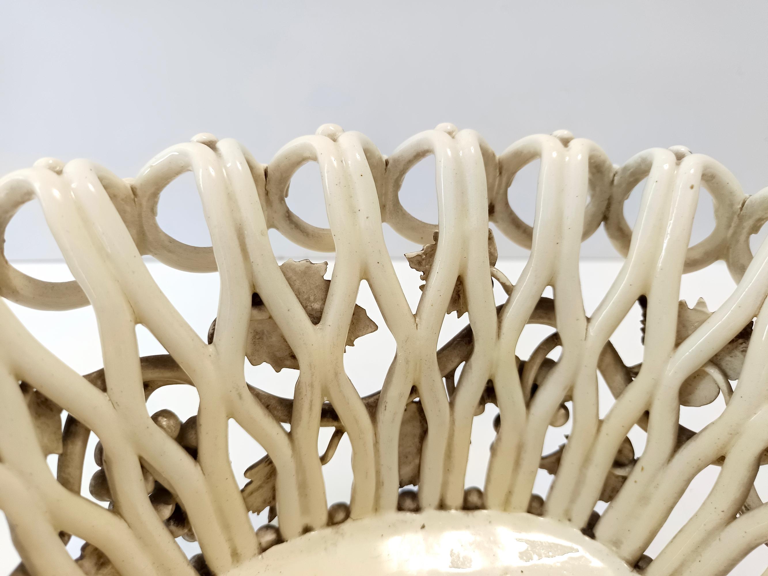 Coupe à fruits ou centre de table en céramique blanc crème par Charles de Boissimon, France en vente 8