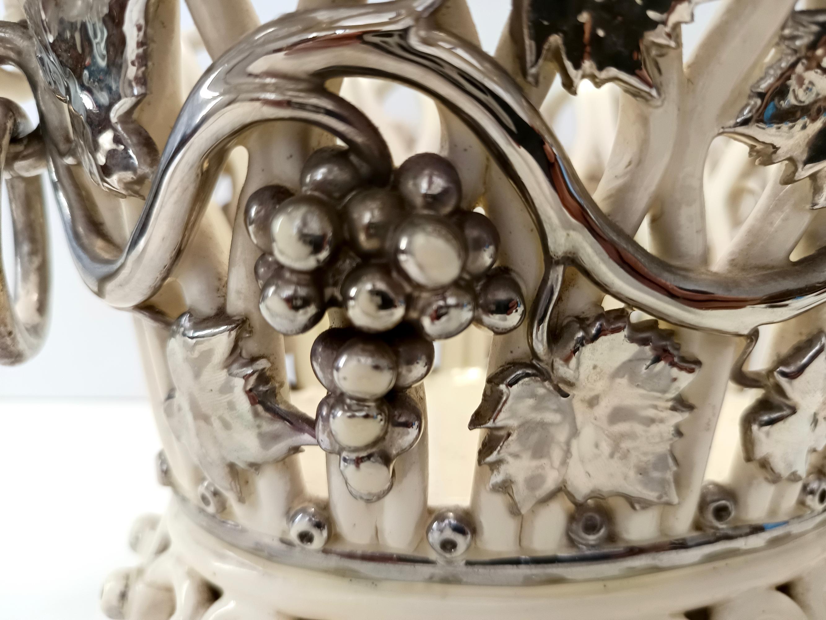 Coupe à fruits ou centre de table en céramique blanc crème par Charles de Boissimon, France en vente 7