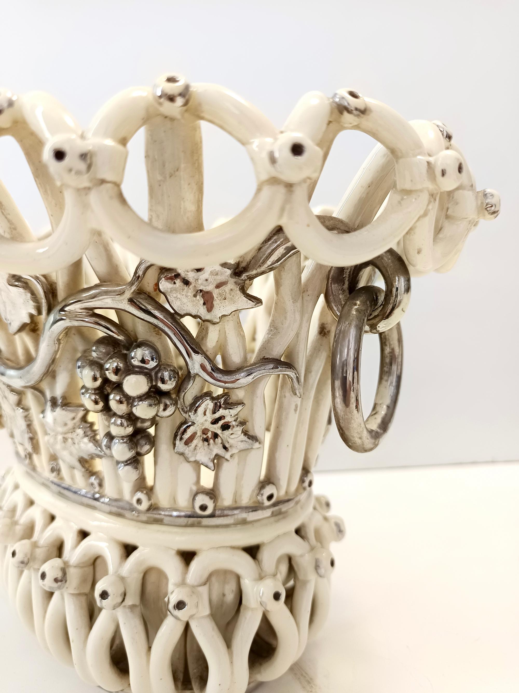 Coupe à fruits ou centre de table en céramique blanc crème par Charles de Boissimon, France en vente 5
