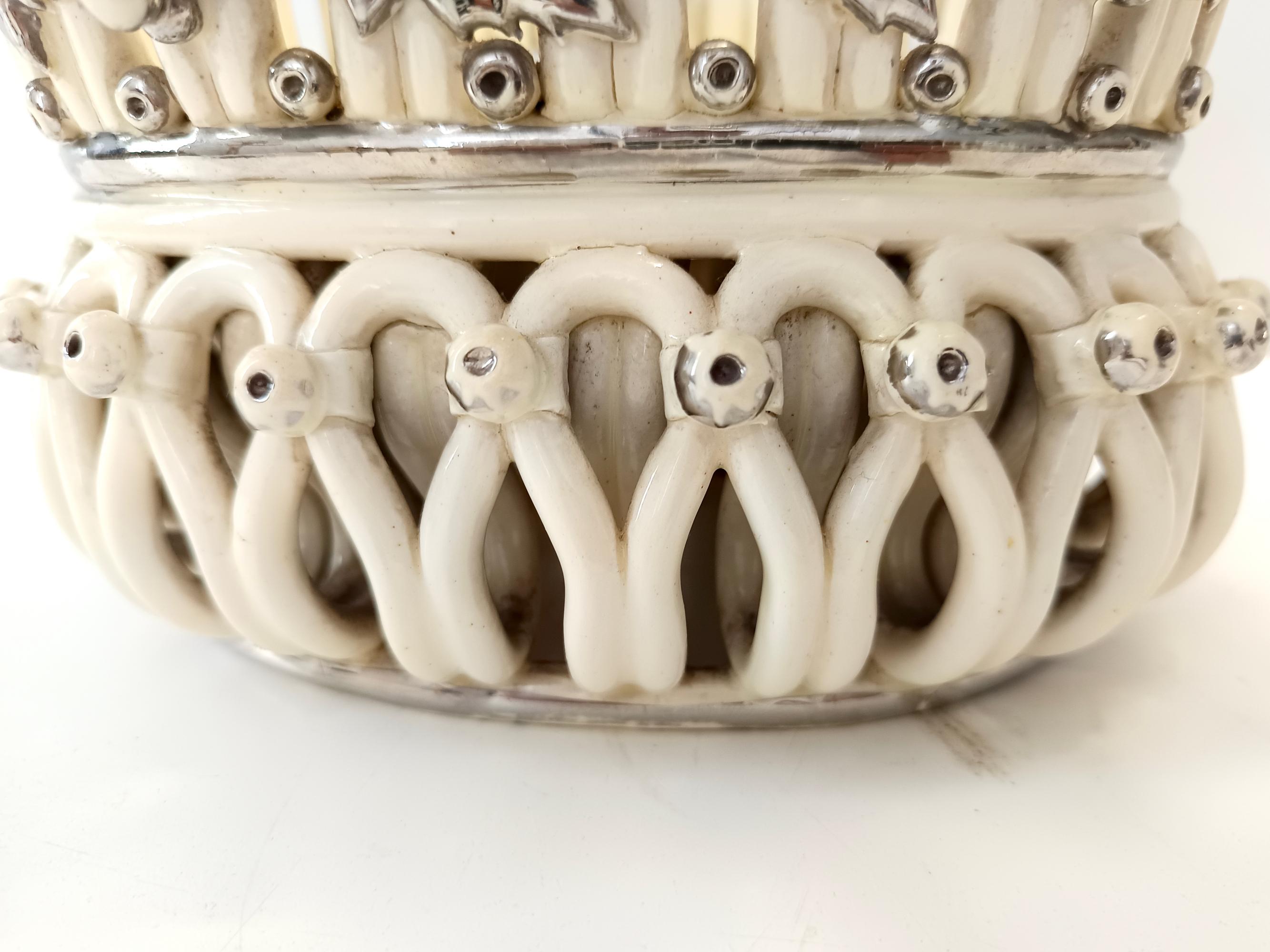 Coupe à fruits ou centre de table en céramique blanc crème par Charles de Boissimon, France en vente 9