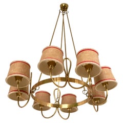 Midcentury 8-Light Chandelier Ascribable to Gino Sarfatti, Italy 1940s