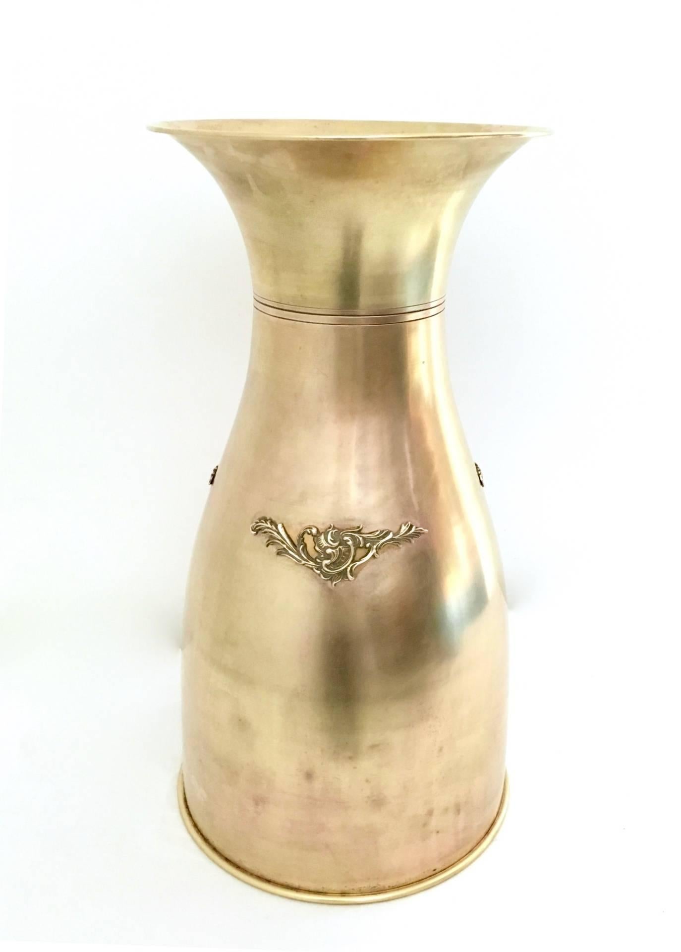 Midcentury Brass Umbrella Stand, Italy, 1950s In Good Condition In Bresso, Lombardy