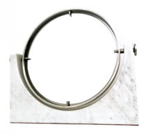 Specchio da toilette attribuito a Mangiarotti con base in marmo di Carrara, Italia, anni '70