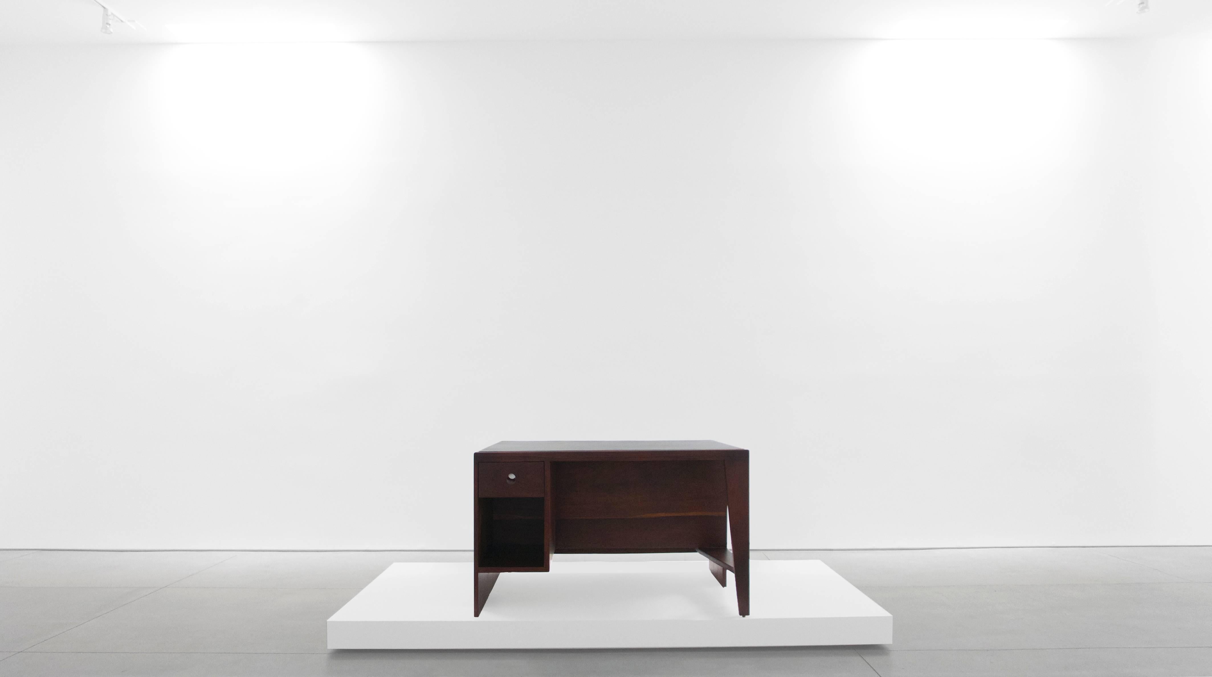 Indian rosewood desk, 1958-1967,
France/India.
Provenance: Chandigarh Administrative Buildings, India
Literature: 'Le Corbusier Pierre Jeanneret: The Indian Adventure', Design-Art-Architecture, Touchaleaume and Moreau, p. 200-201,