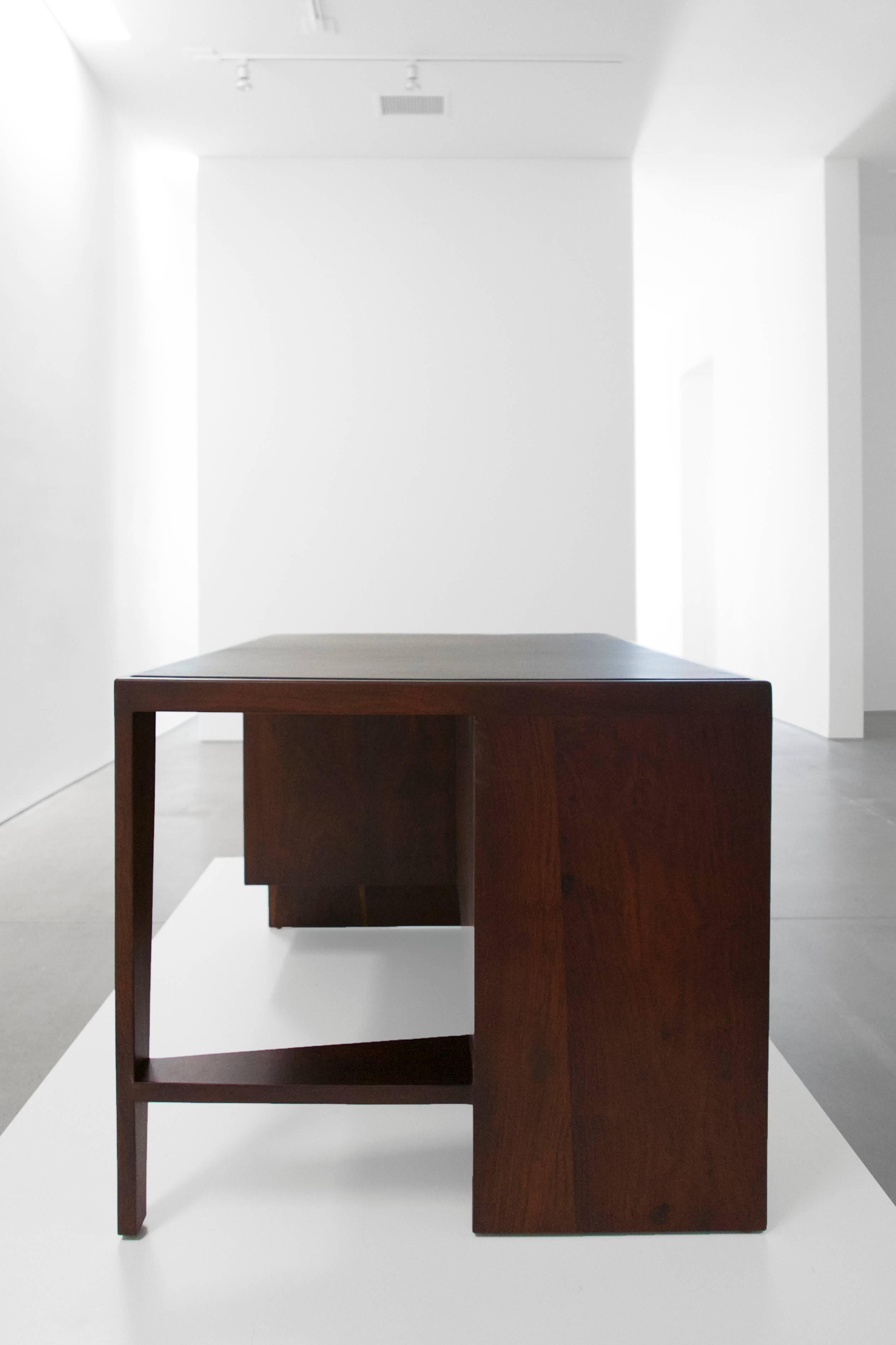 Pierre Jeanneret Indian Rosewood Desk In Excellent Condition In LAGUNA BEACH, CA
