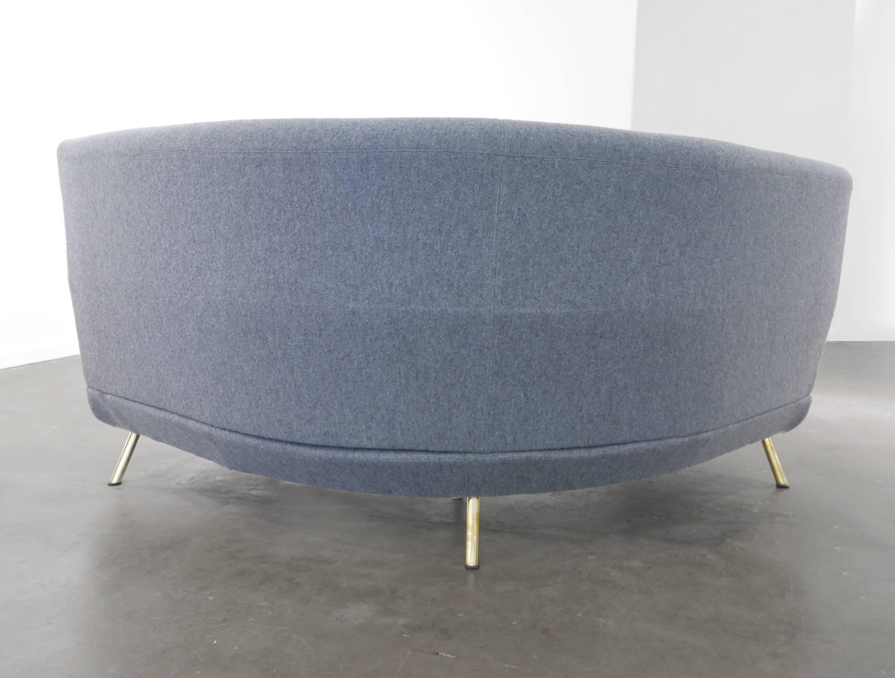 Triennale corner sofa designed by Marco Zanuso in 1951. Produced by Arflex. Recently reupholstered in Holland and Sherry boiled wool.
