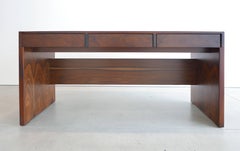 Joaquim Tenreiro Rosewood and White Glass Desk