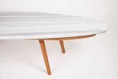 Contemporary Marble and Solid Mahogany Wood Coffee Cocktail Table CBR Studio