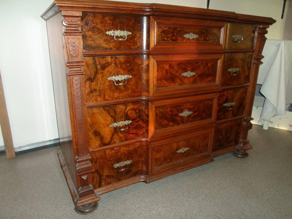 Unique Dresser in Walnut from Year, 1880 In Fair Condition In Helsingborg, SE