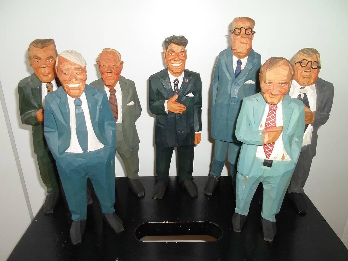 Other Swedish Politicians Carved in Wood by Sven Gunnarsson For Sale