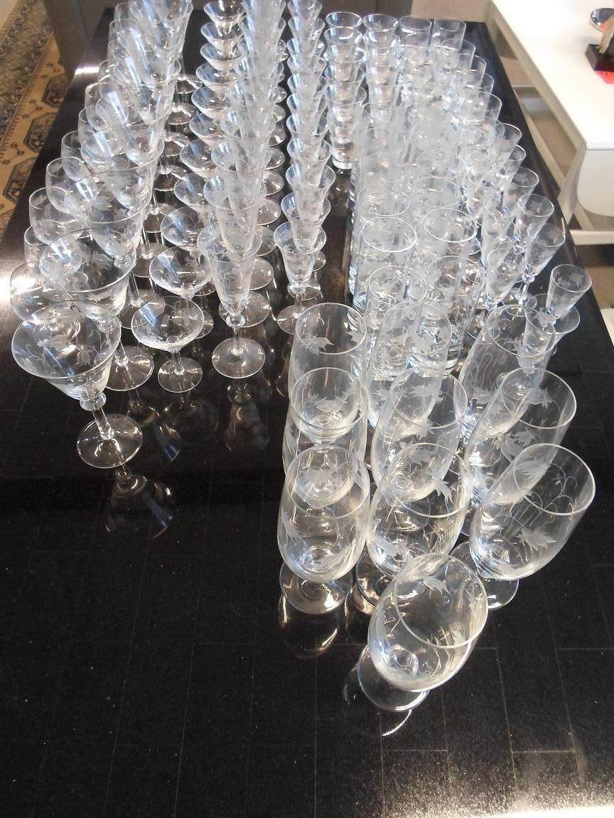 Swedish Large Collection of Orrefors Crystal Glasses