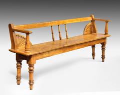 Pair of 19th Century Irish Oak Hall Benches