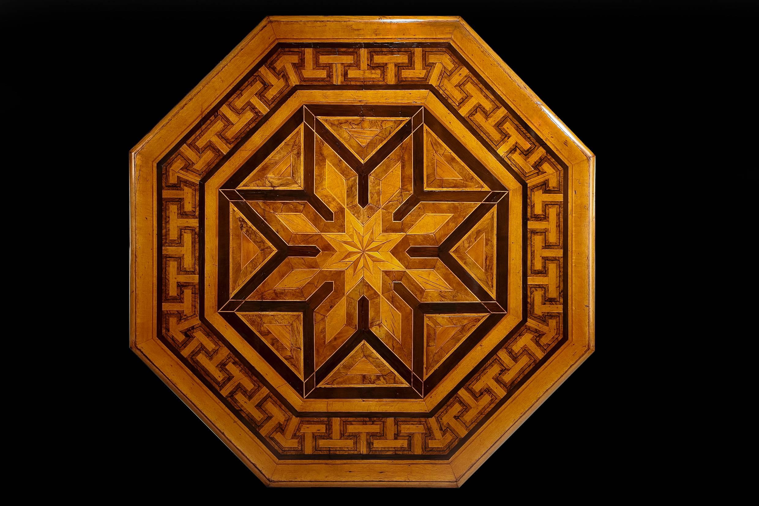 British Superb Large 19th Century Octagonal Parquetry Inlaid Centre or Dining Table For Sale