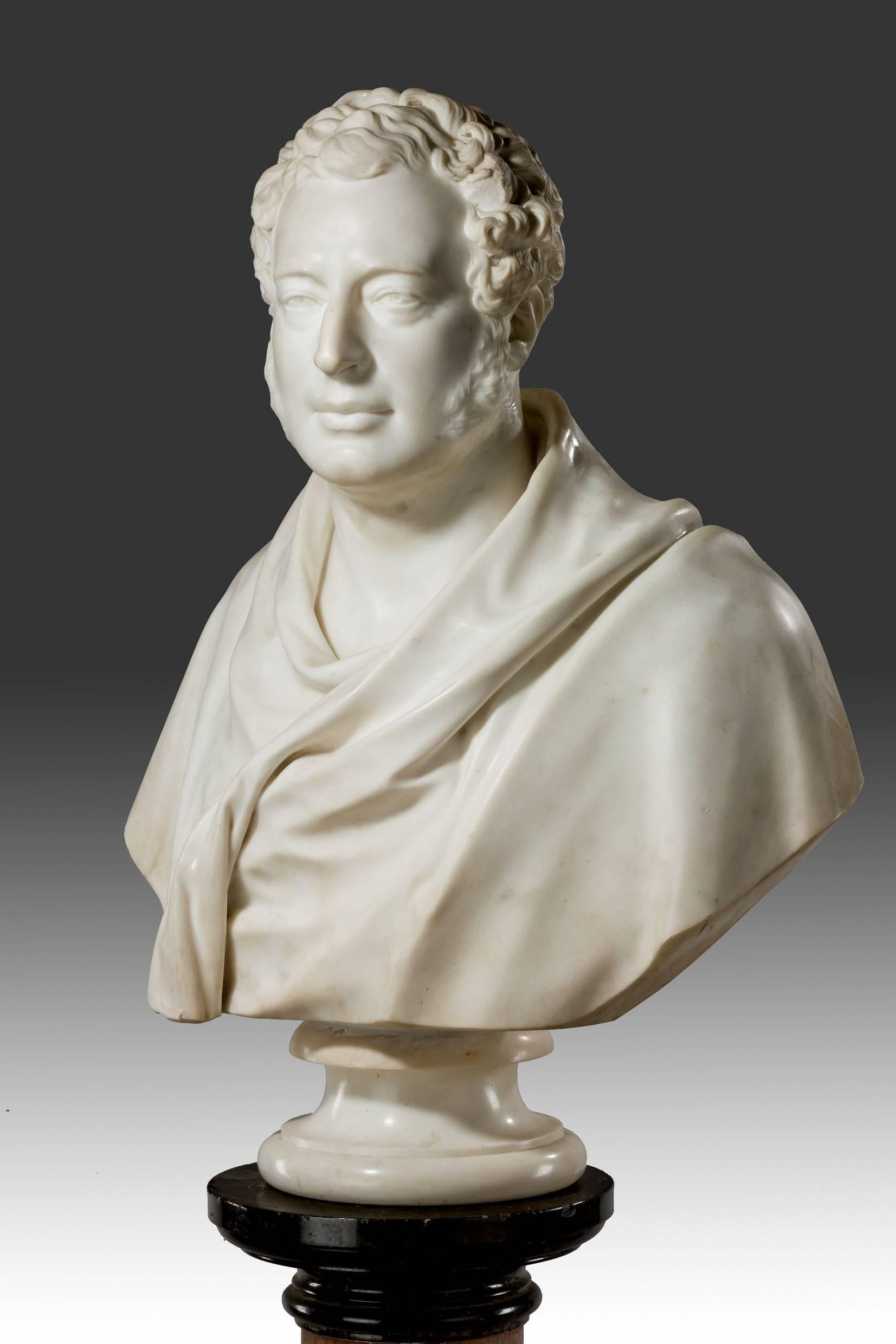 William IV Impressive 19th Century Marble Bust For Sale