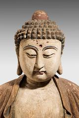 Rare and Large 17th Century 'or earlier' Chinese Carved and Decorated Buddha