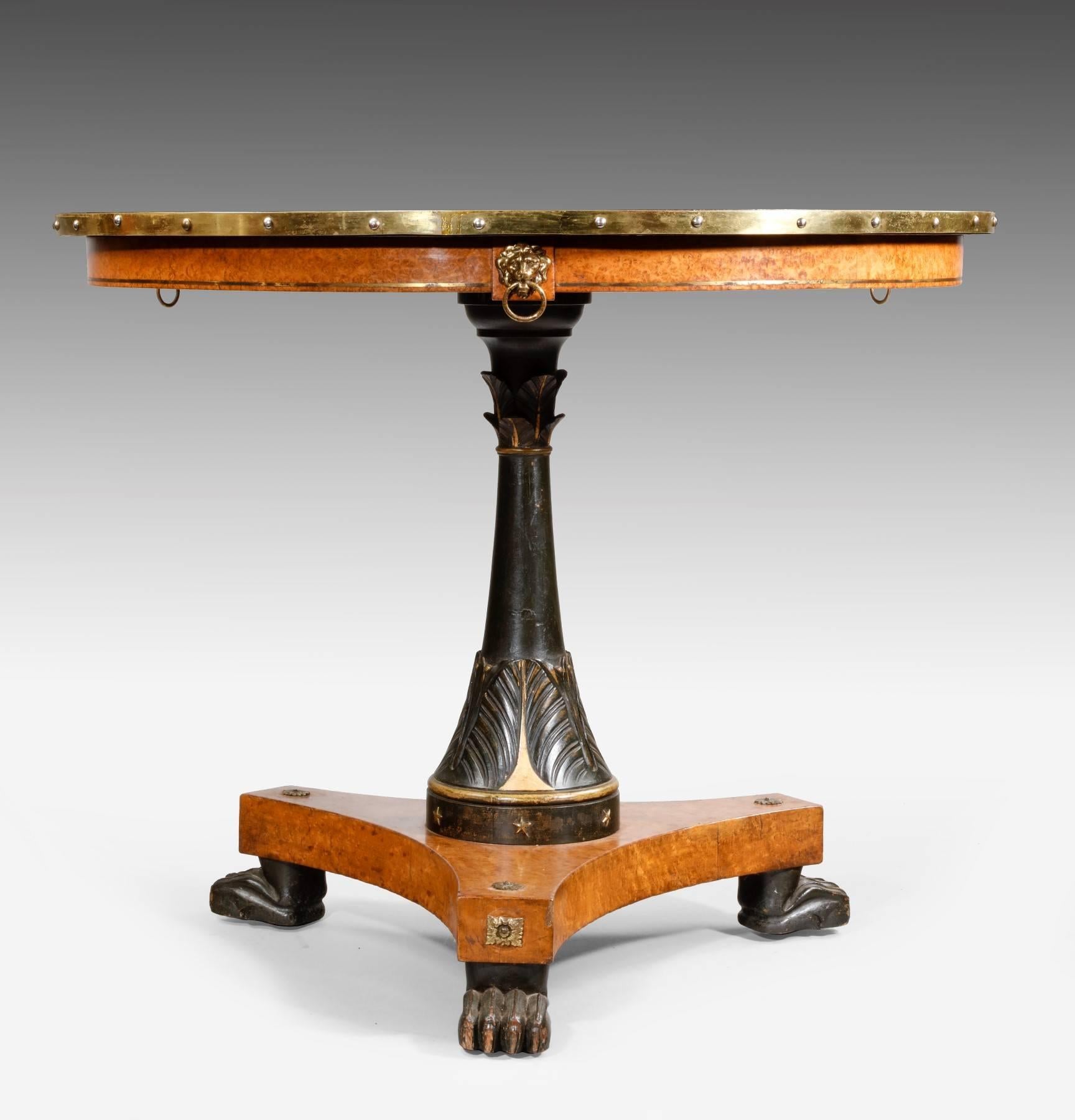 Neoclassical Early 19th Century Burr Amboyna Centre or Occasional Table, Possibly Russian