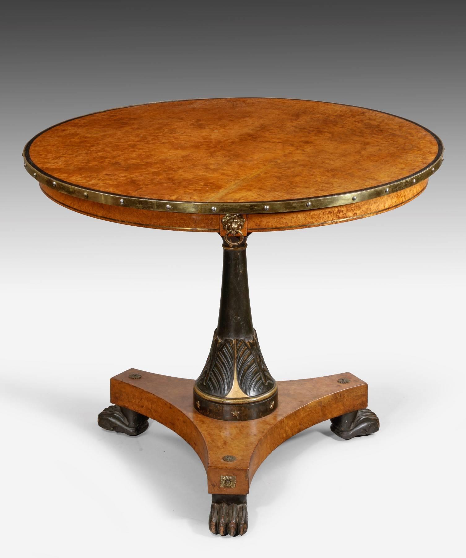 Baltic Early 19th Century Burr Amboyna Centre or Occasional Table, Possibly Russian