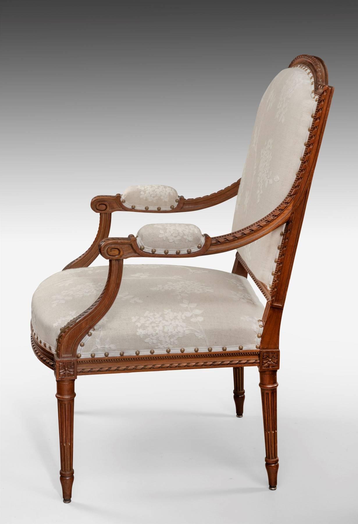 Upholstery A Pair of Large 19th Century French Upholstered Armchairs