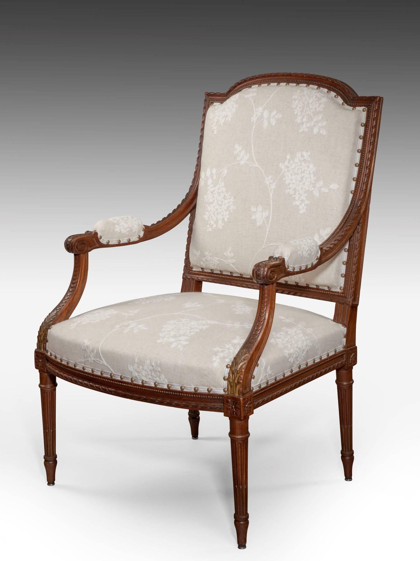 A Pair of Large 19th Century French Upholstered Armchairs 1
