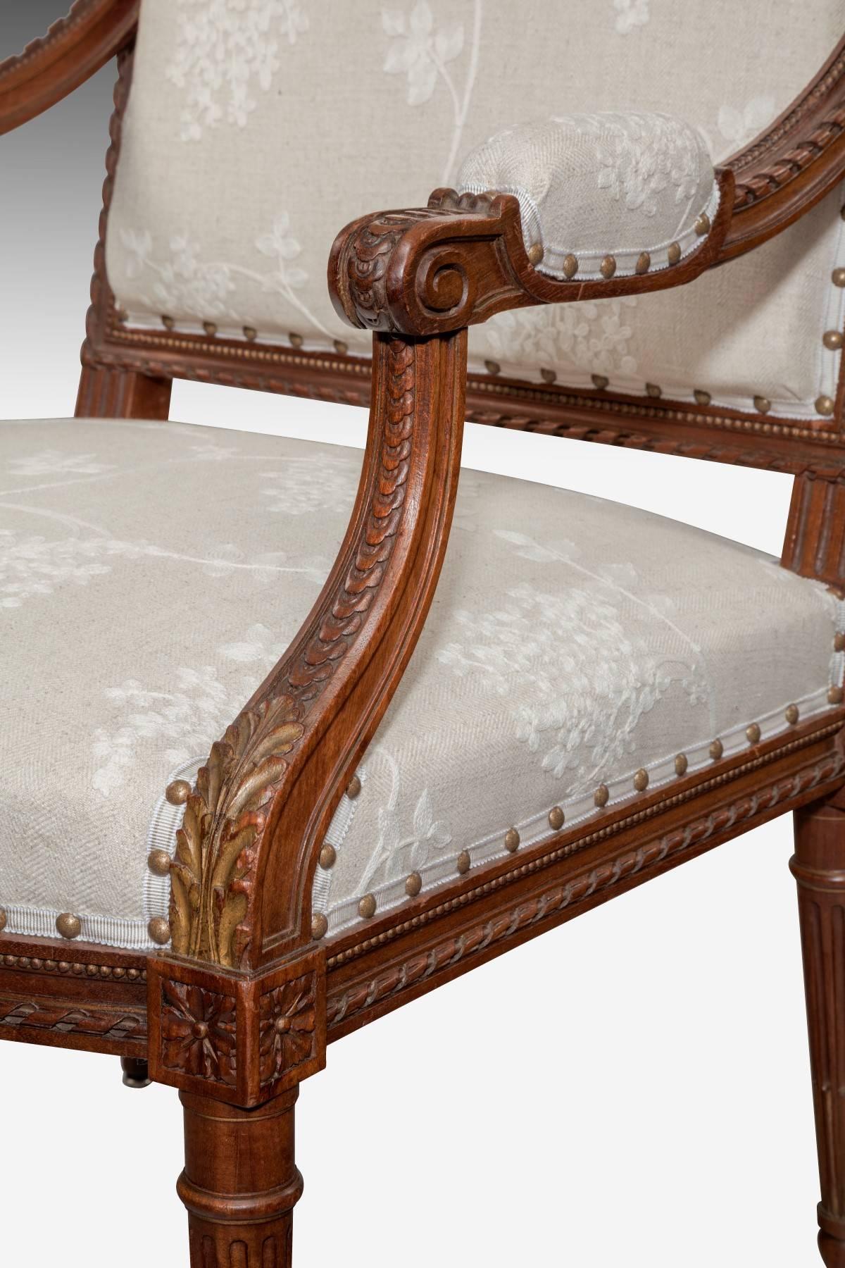 A Pair of Large 19th Century French Upholstered Armchairs 2