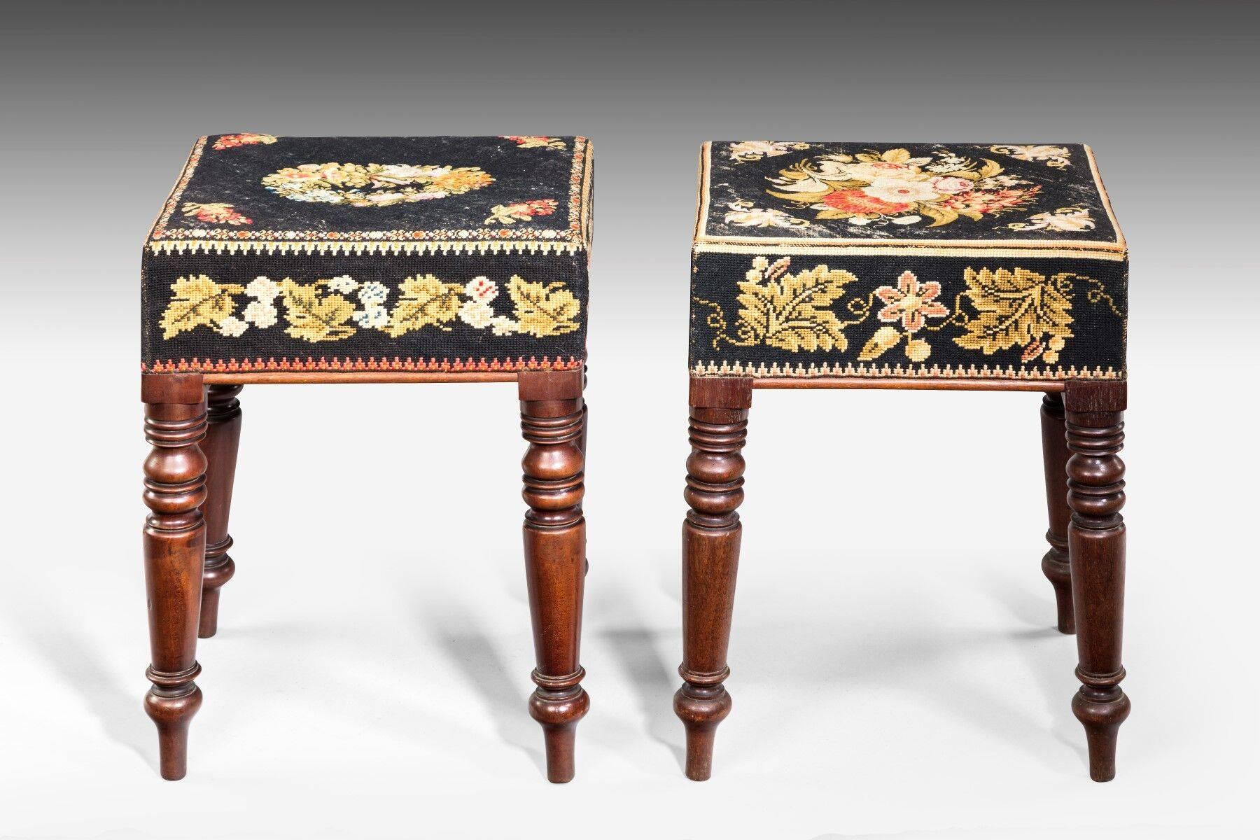 English Pair of Regency Period Stools