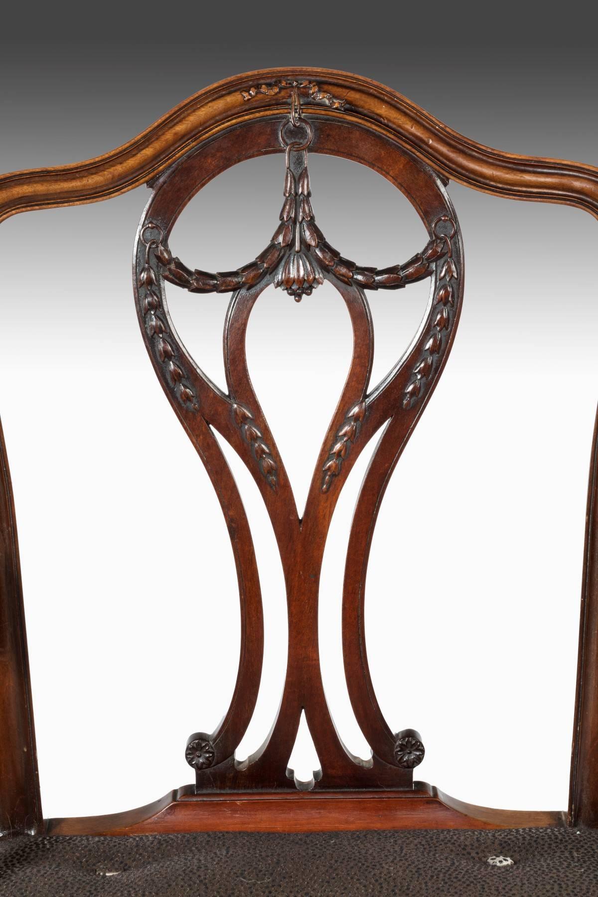 Hepplewhite George III Carved Armchair