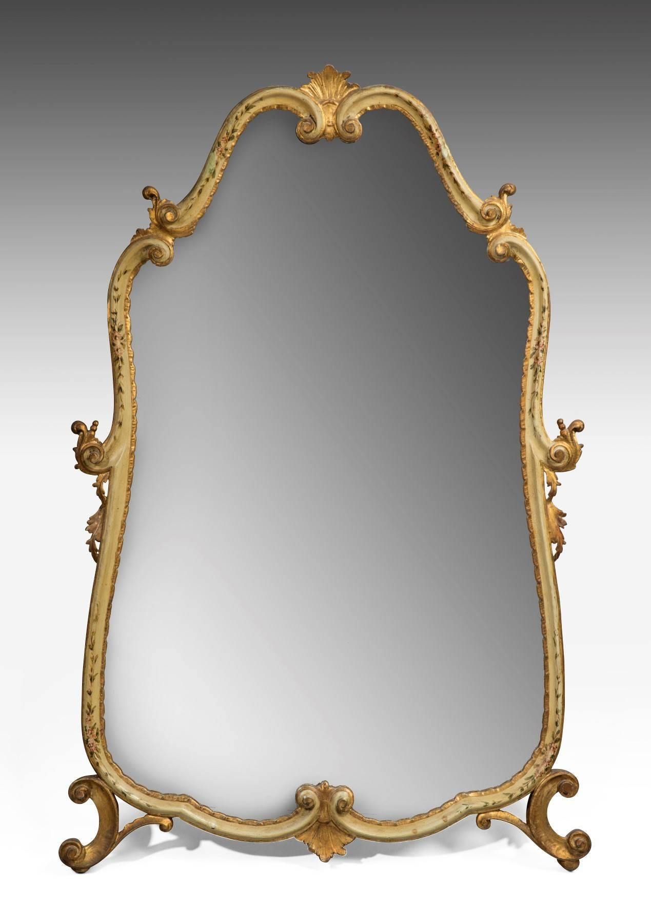 20th Century Large Venetian Style Decorated Mirror For Sale