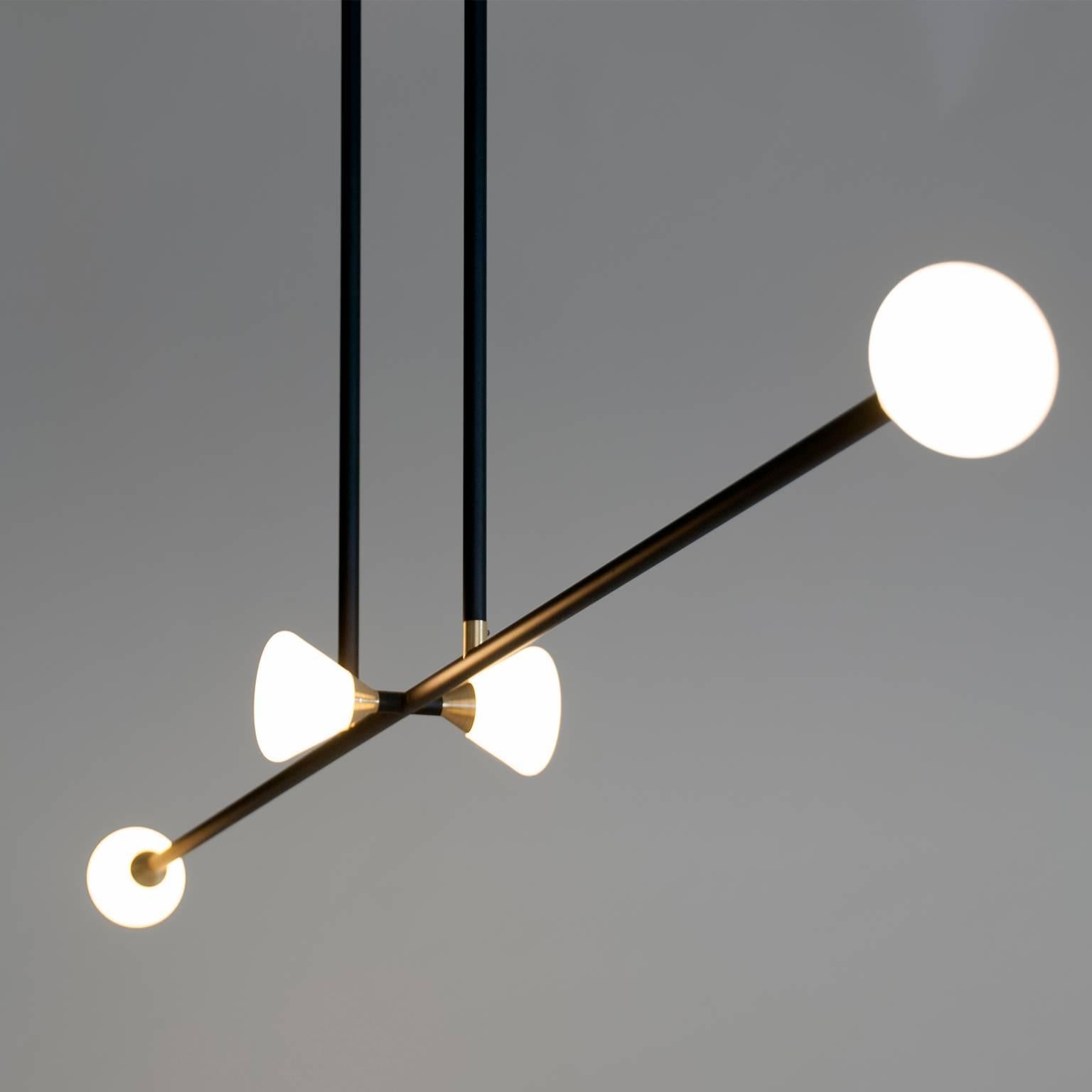 linear black chandelier