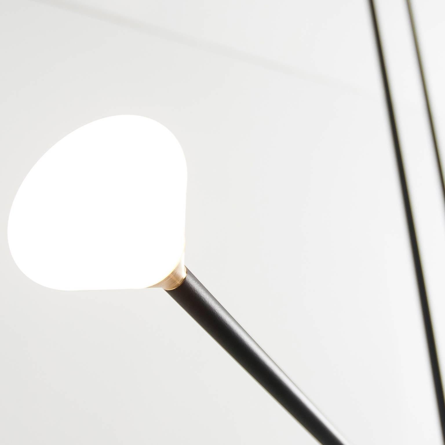 Modern Apollo Four Chandelier - Contemporary Matte Black Linear LED Light Fixture For Sale