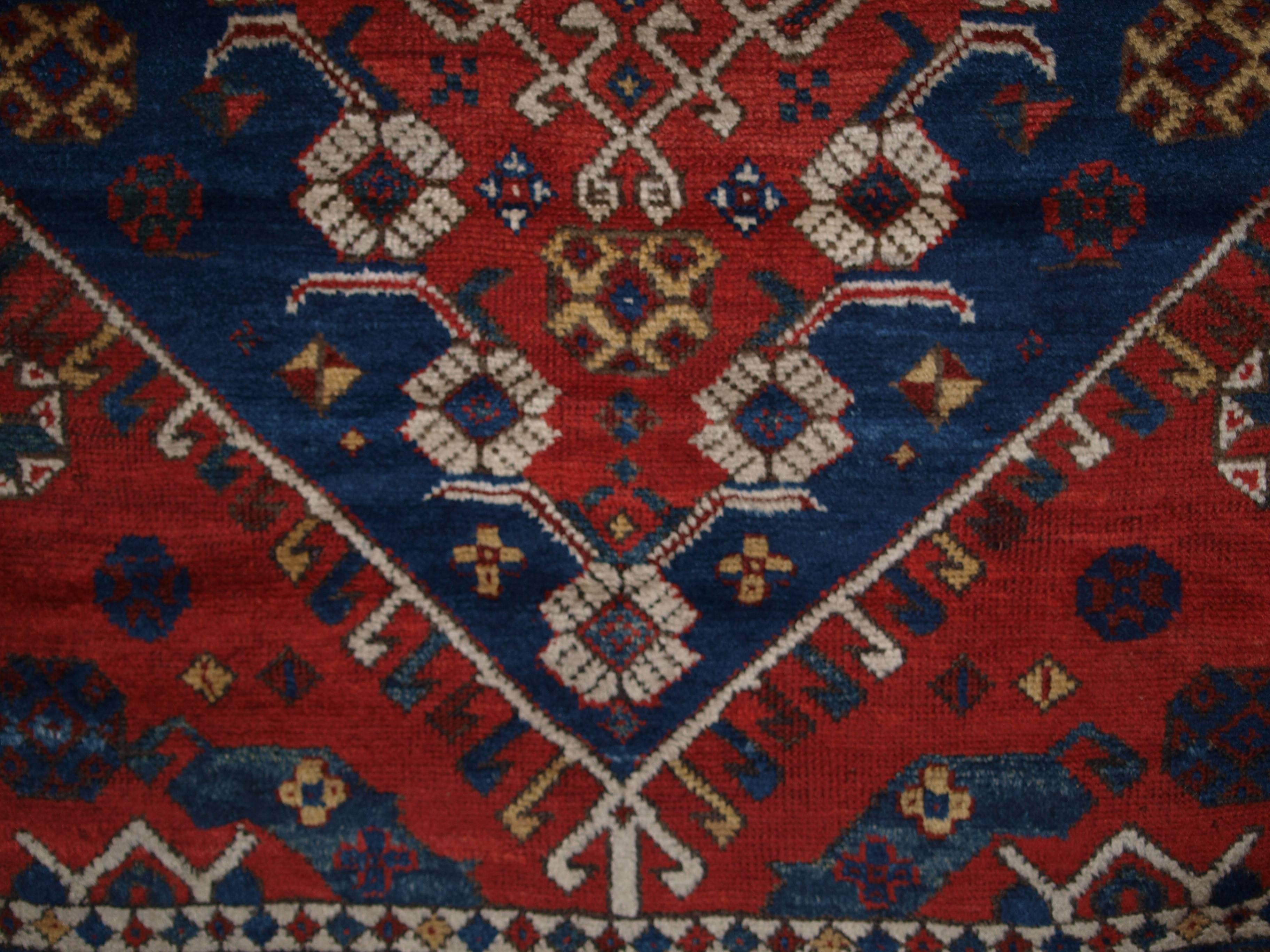 Measures: 6 ft 0 in x 4 ft 4 in (182 x 132cm).

Antique Turkish Bergama rug of classic design with superb color, 

circa 1880.

The rug has very soft wool and a very floppy handle. 

The rug retains original Kilim at both ends. 

The rug