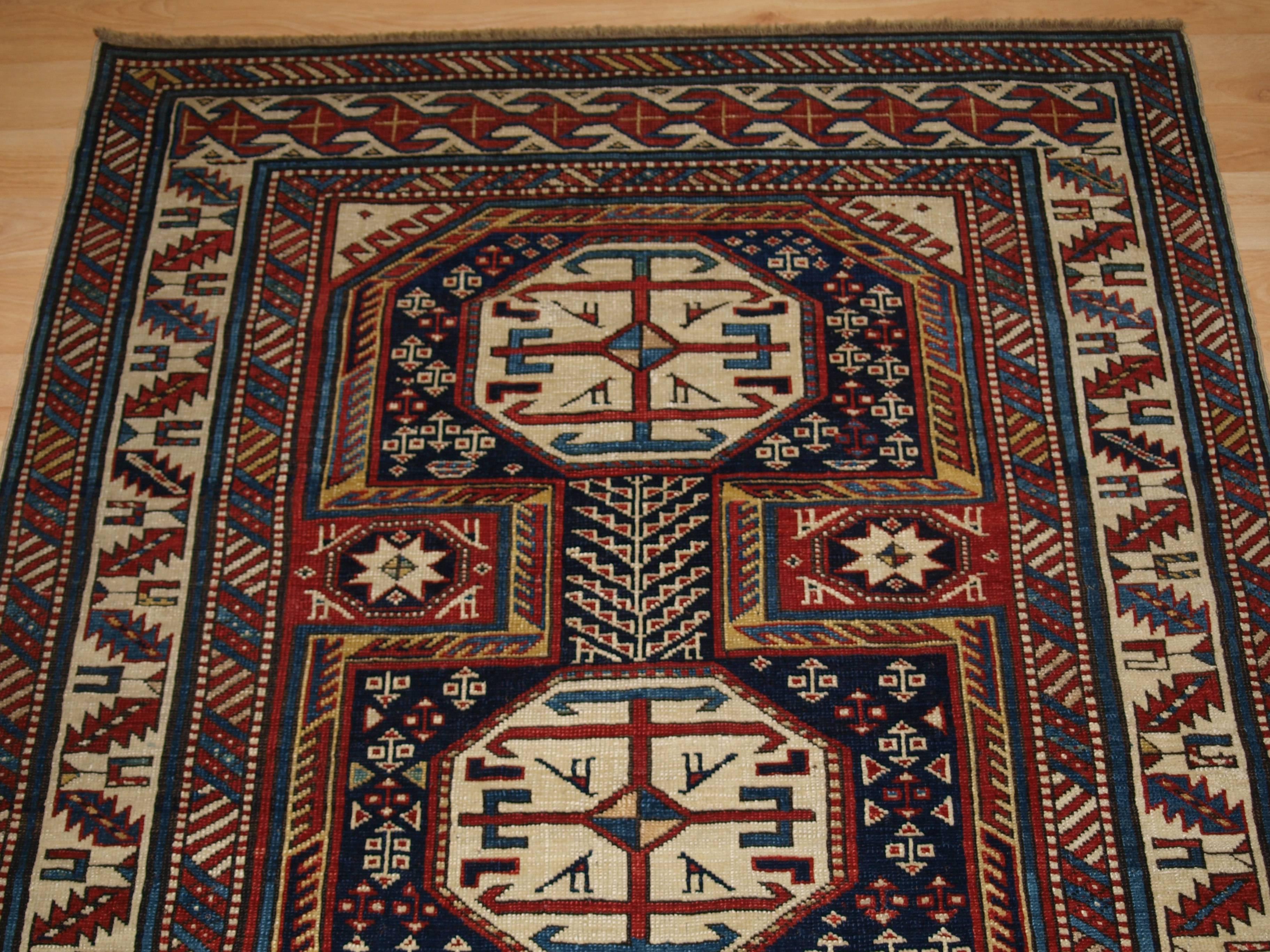 Antique Caucasian Shirvan Rug with 'Surahani' Garden Design, Late 19th Century For Sale 2