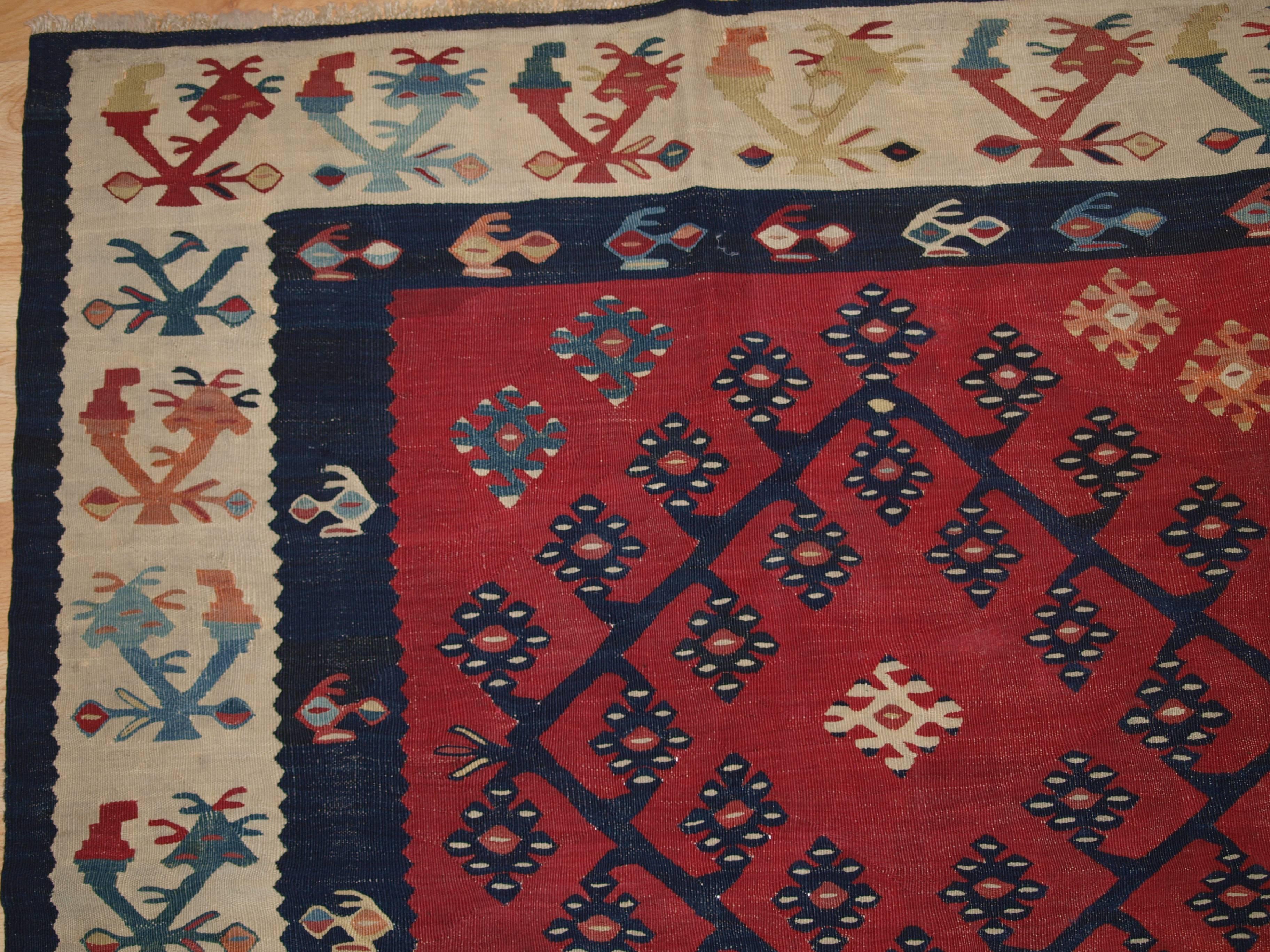 Antique Anatolian Sharkoy Kilim, Western Turkey, 19th Century In Excellent Condition For Sale In Moreton-in-Marsh, GB