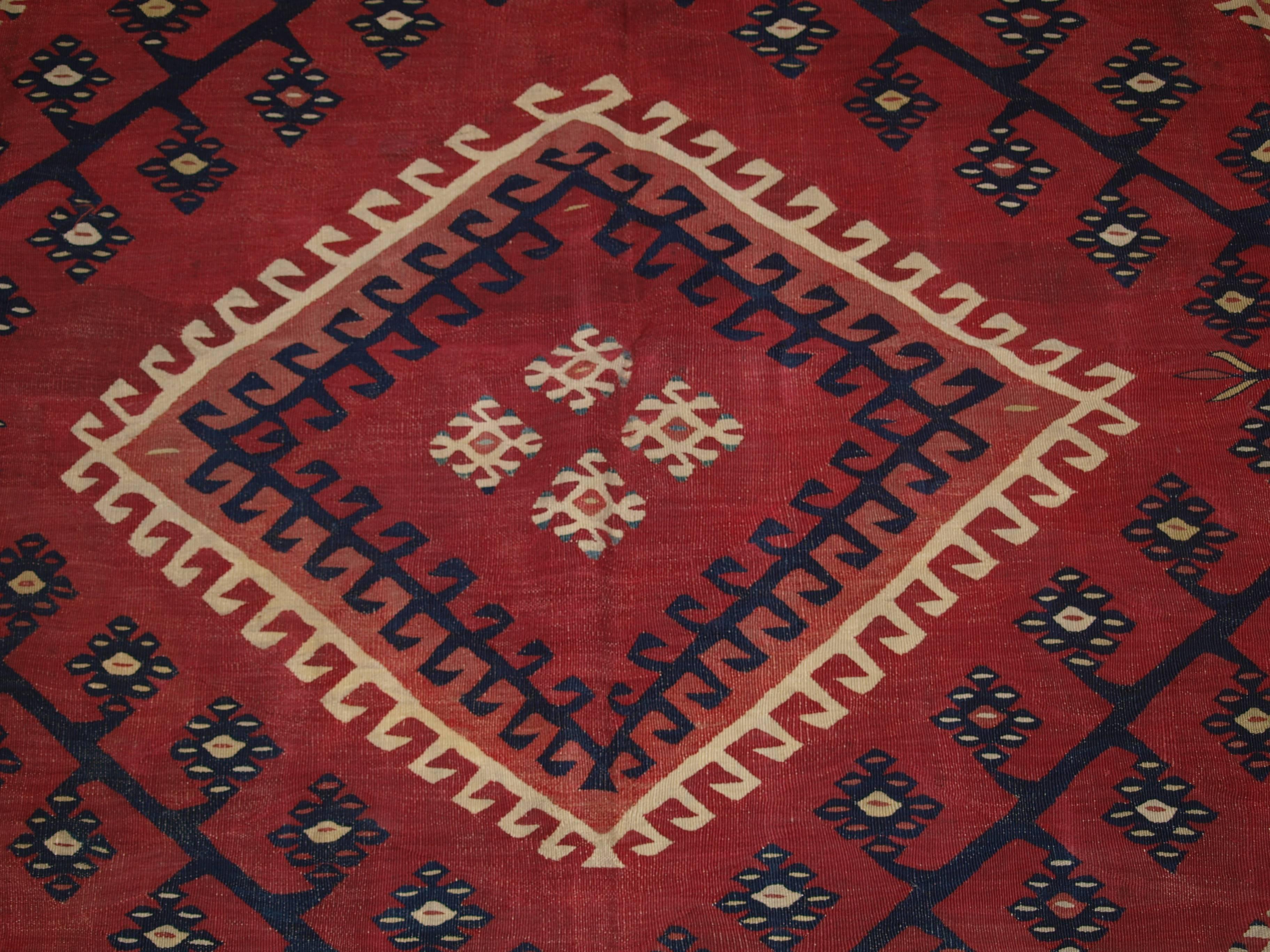 Antique Anatolian Sharkoy Kilim, Western Turkey, 19th Century For Sale 1