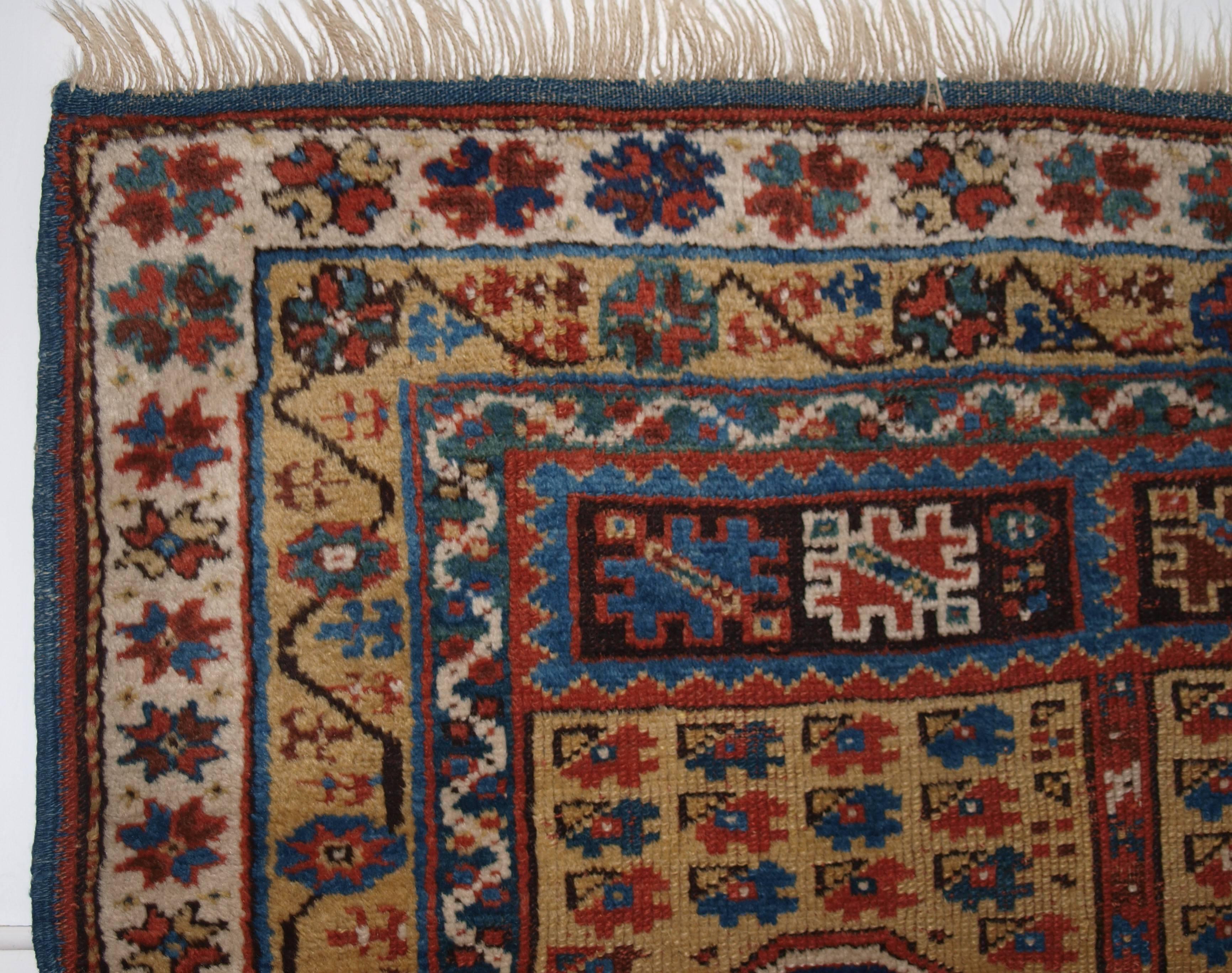 Antique Turkish Megri Prayer Rug with Yellow Field, Mid-19th Century In Excellent Condition For Sale In Moreton-in-Marsh, GB