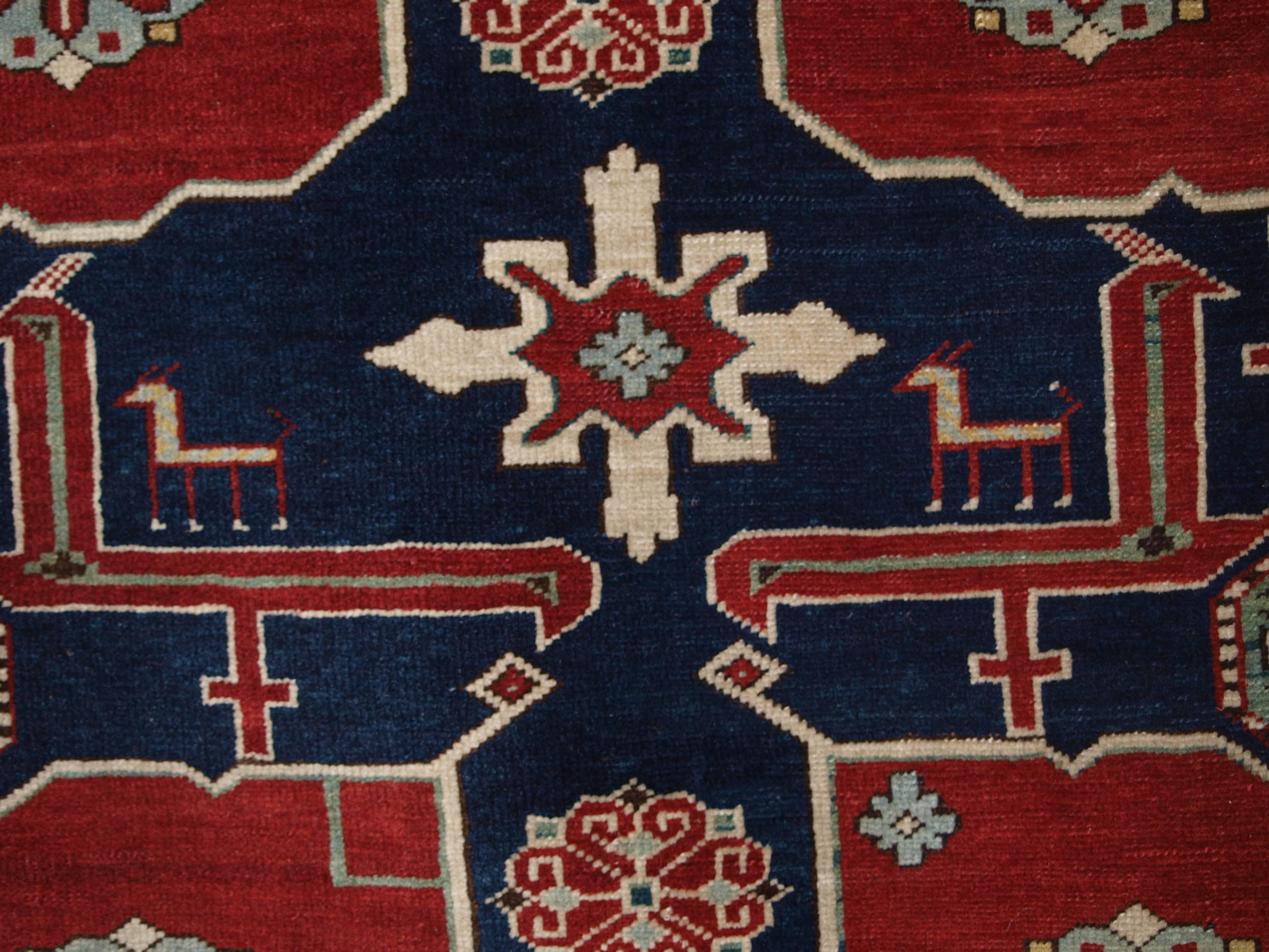 Wool Antique Caucasian Kuba Rug from the Village of Karagashli, circa 1890