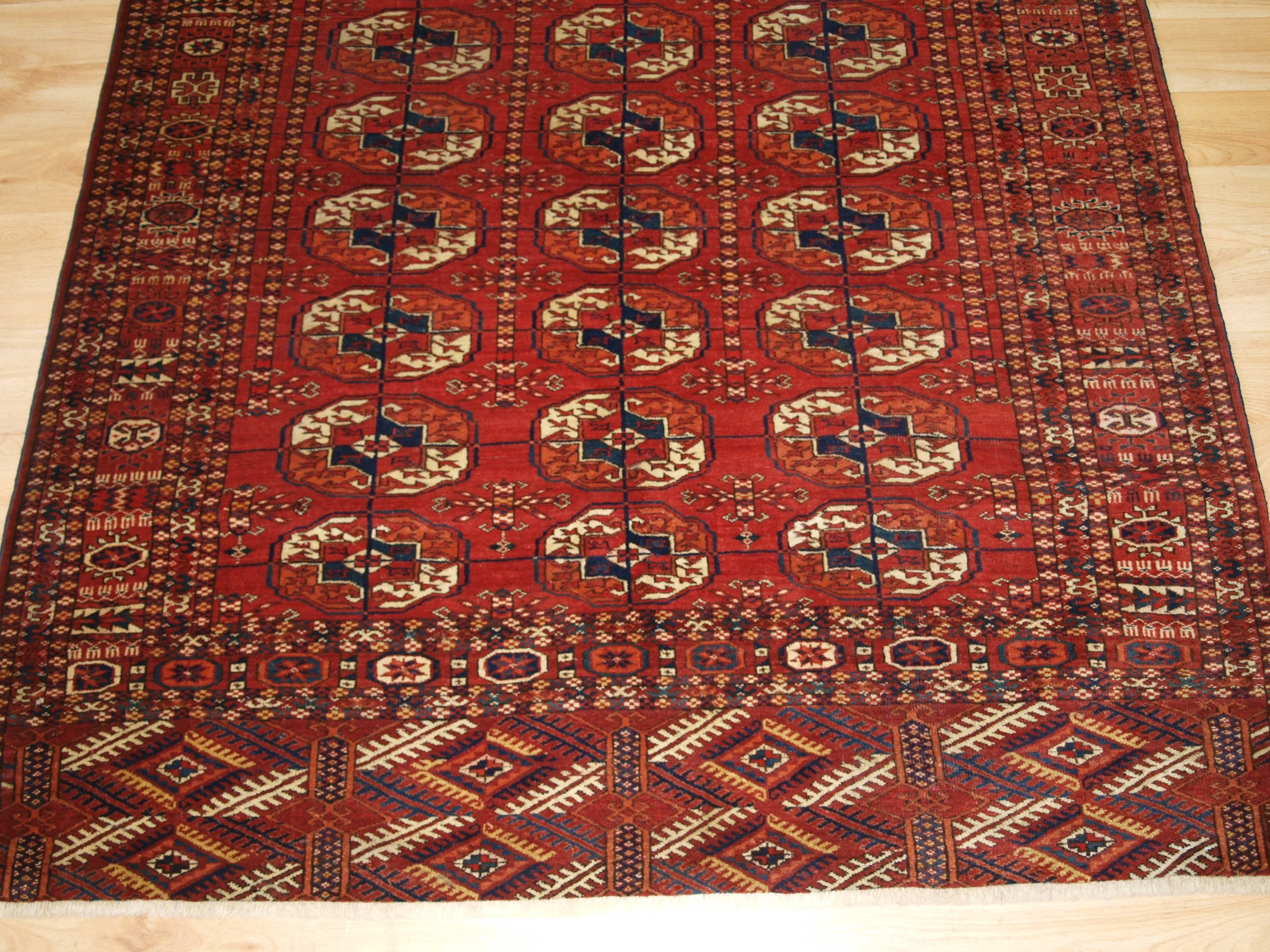 Antique Tekke Turkmen Rug, Excellent Design, Color and Fine Weave, circa 1900 1