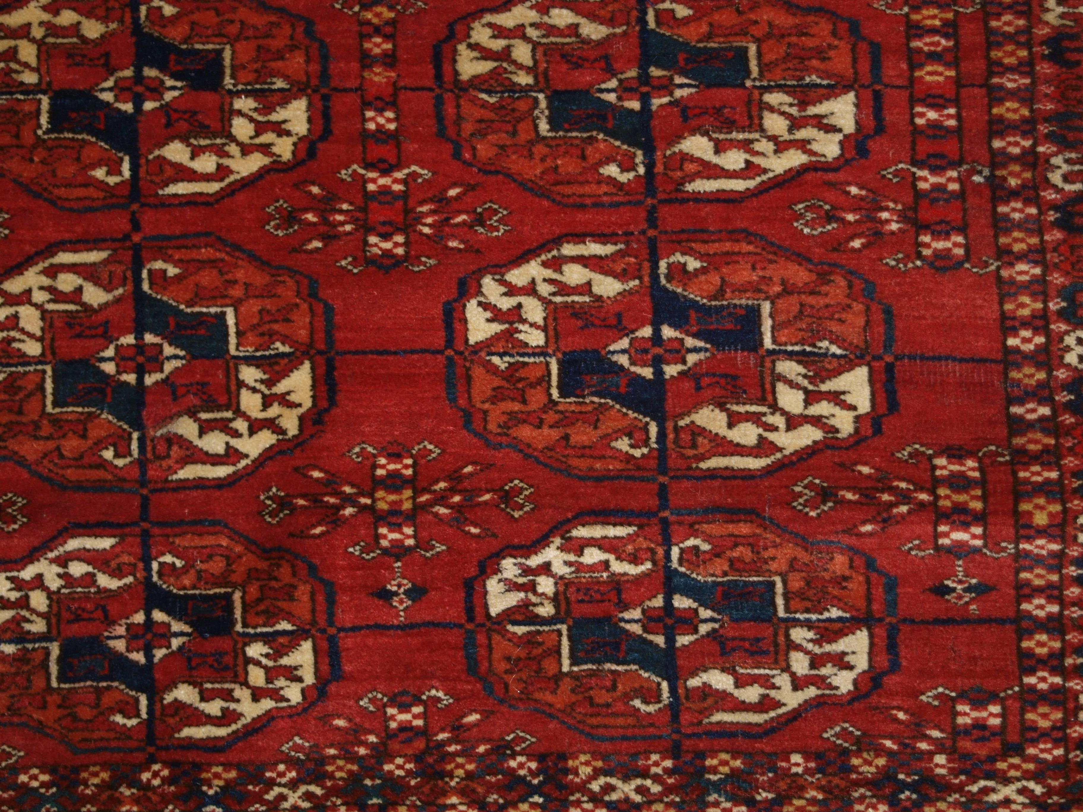 19th Century Antique Tekke Turkmen Rug, Excellent Design, Color and Fine Weave, circa 1900