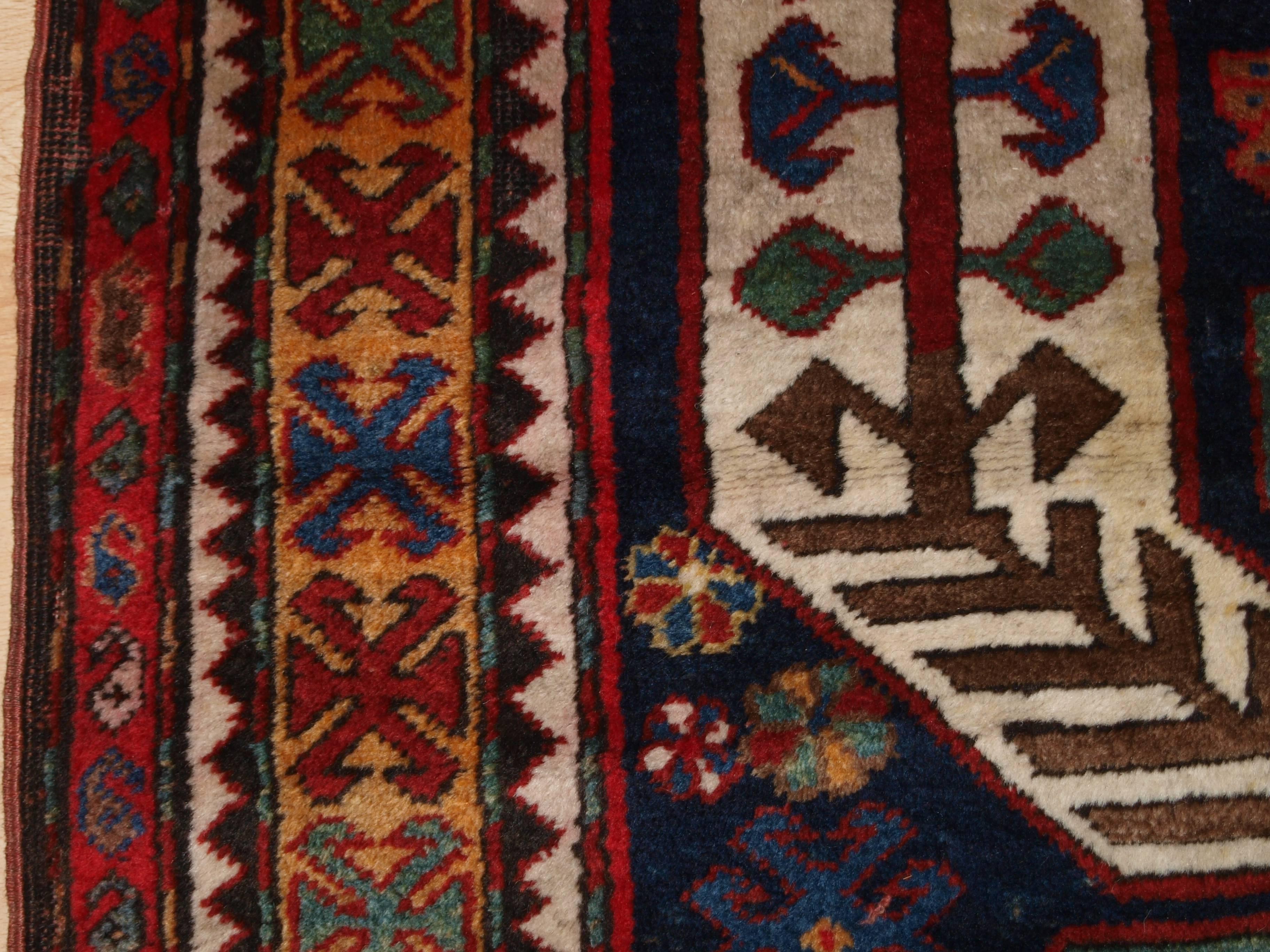Antique Caucasian Kasim Ushak or Lenkoran Region Rug, Superb Colour, circa 1900 For Sale 4