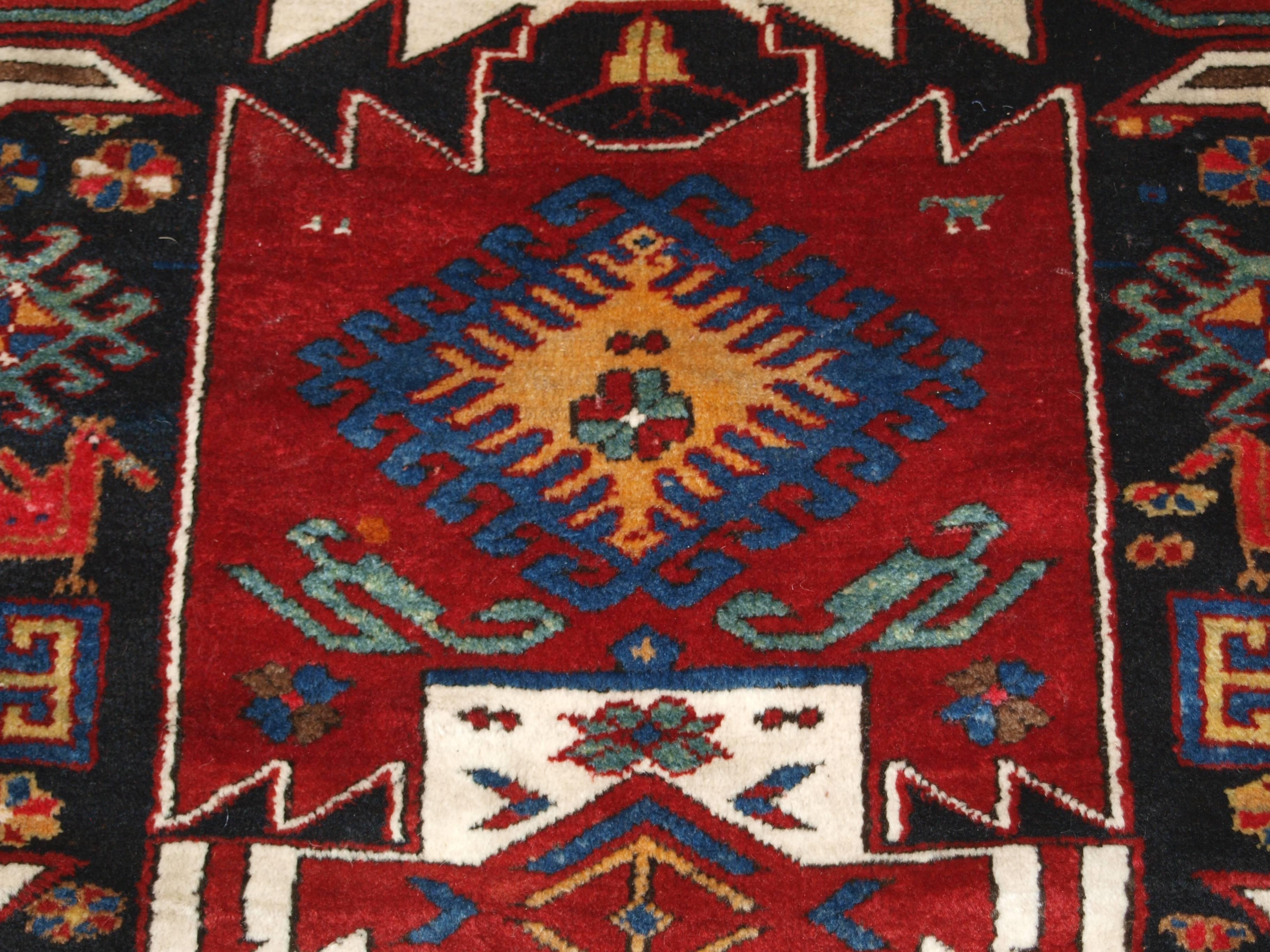Antique Caucasian Kasim Ushak or Lenkoran Region Rug, Superb Colour, circa 1900 For Sale 2