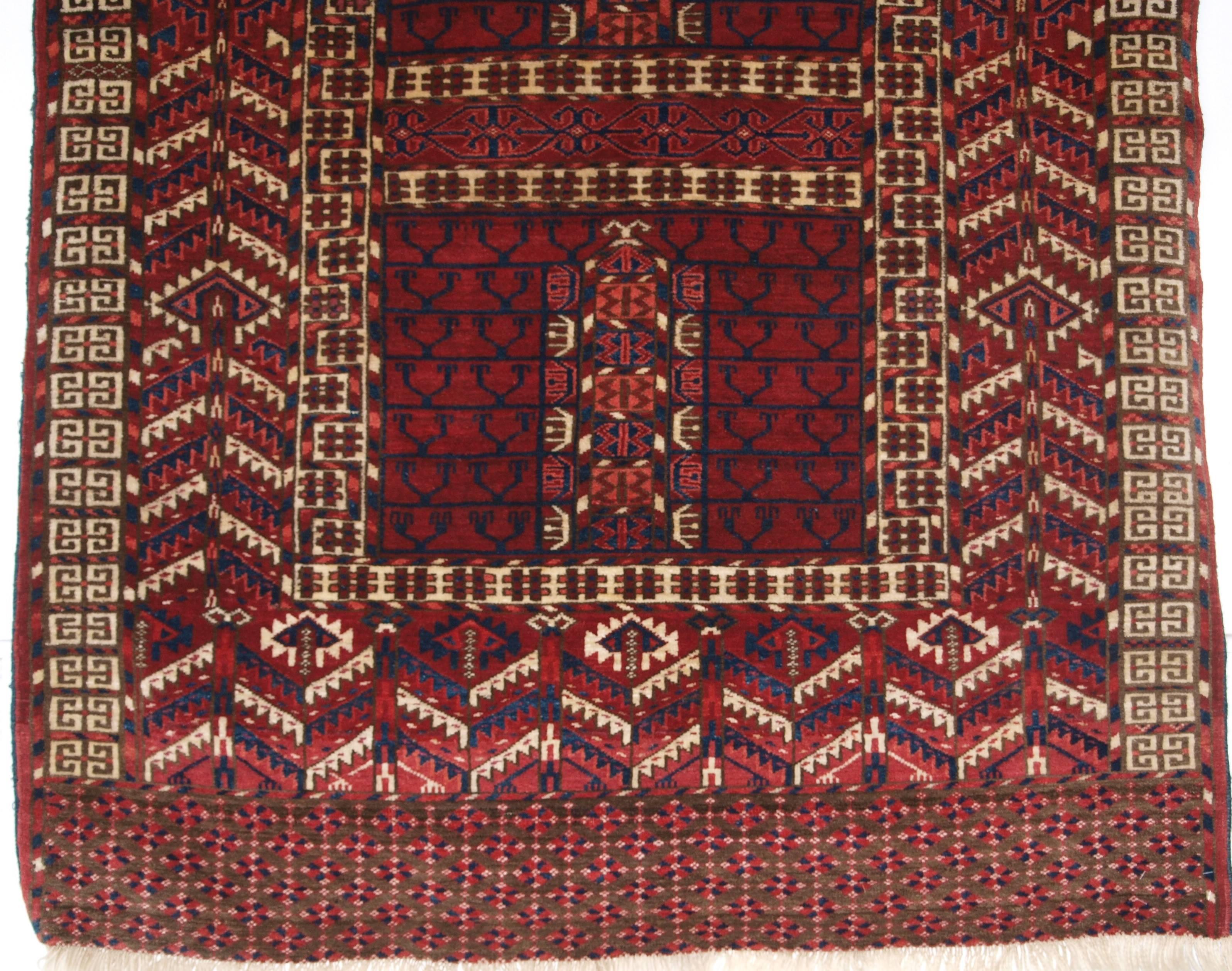 Central Asian Antique Tekke Turkmen Ensi of Traditional Design with Excellent Rich Color