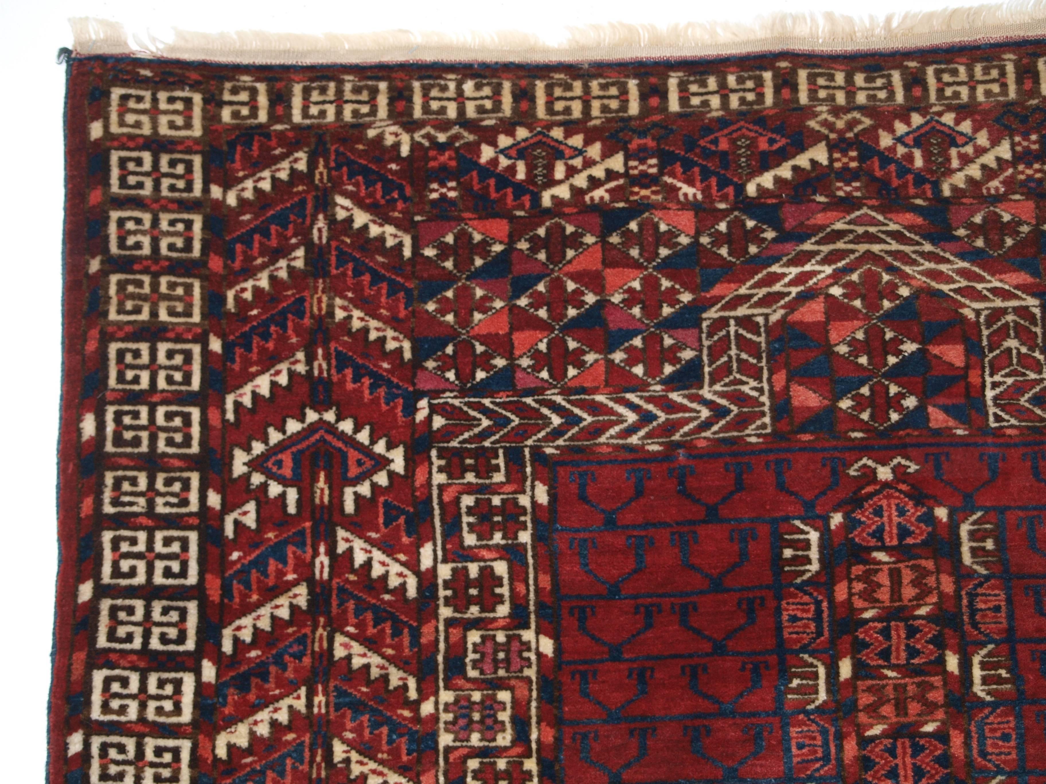 19th Century Antique Tekke Turkmen Ensi of Traditional Design with Excellent Rich Color