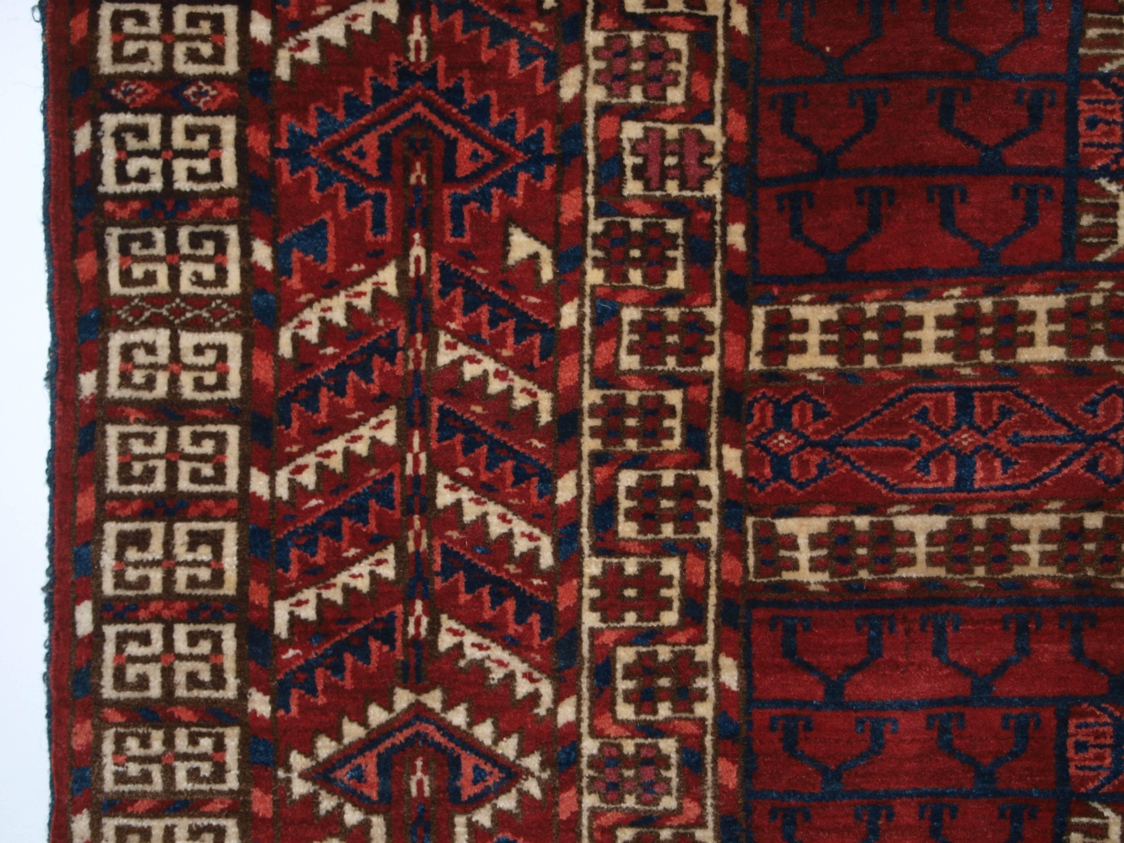 Wool Antique Tekke Turkmen Ensi of Traditional Design with Excellent Rich Color