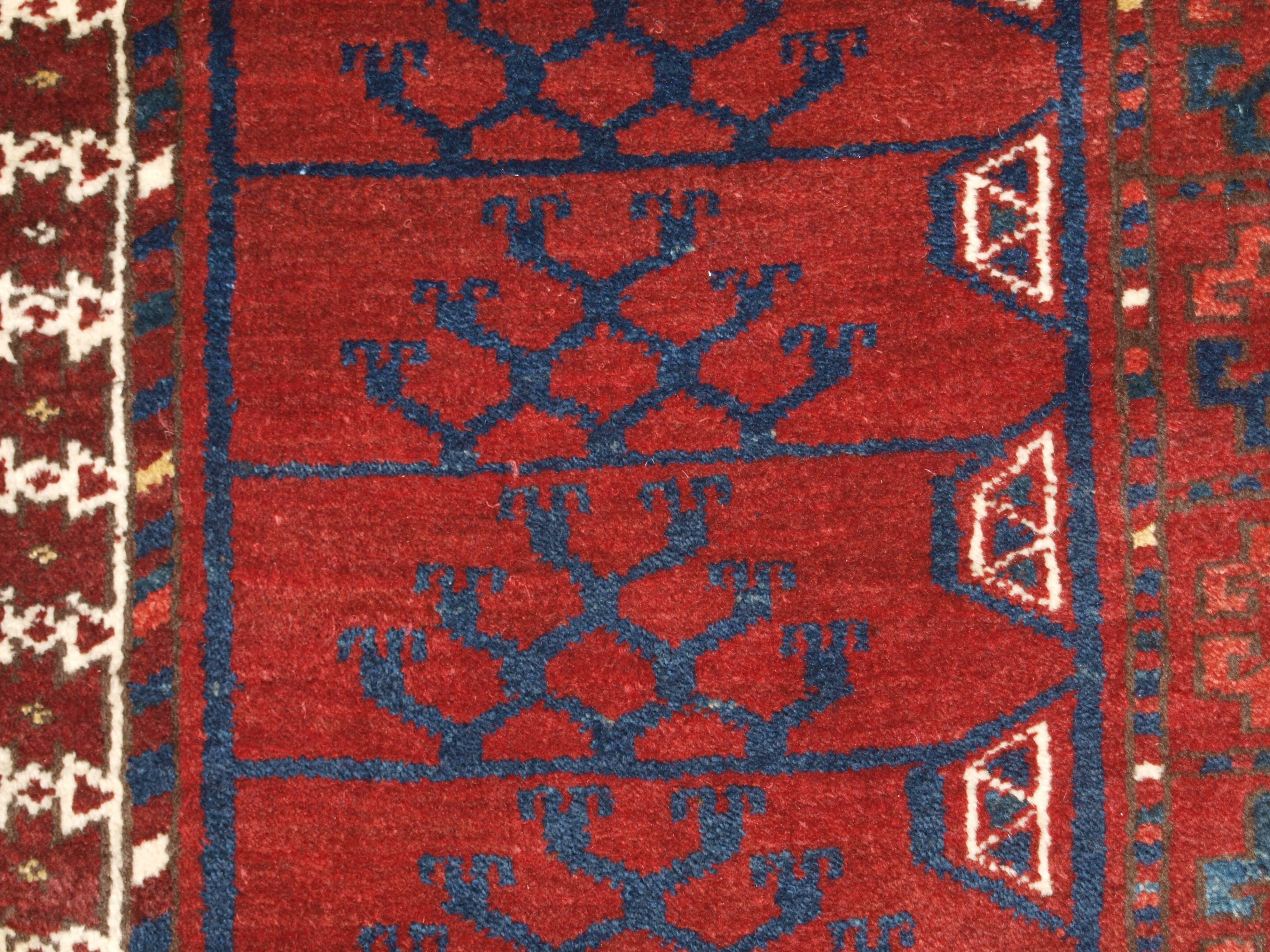 Old Afghan Village Rug of Ersari Turkmen Ensi Design, Superb Color 1